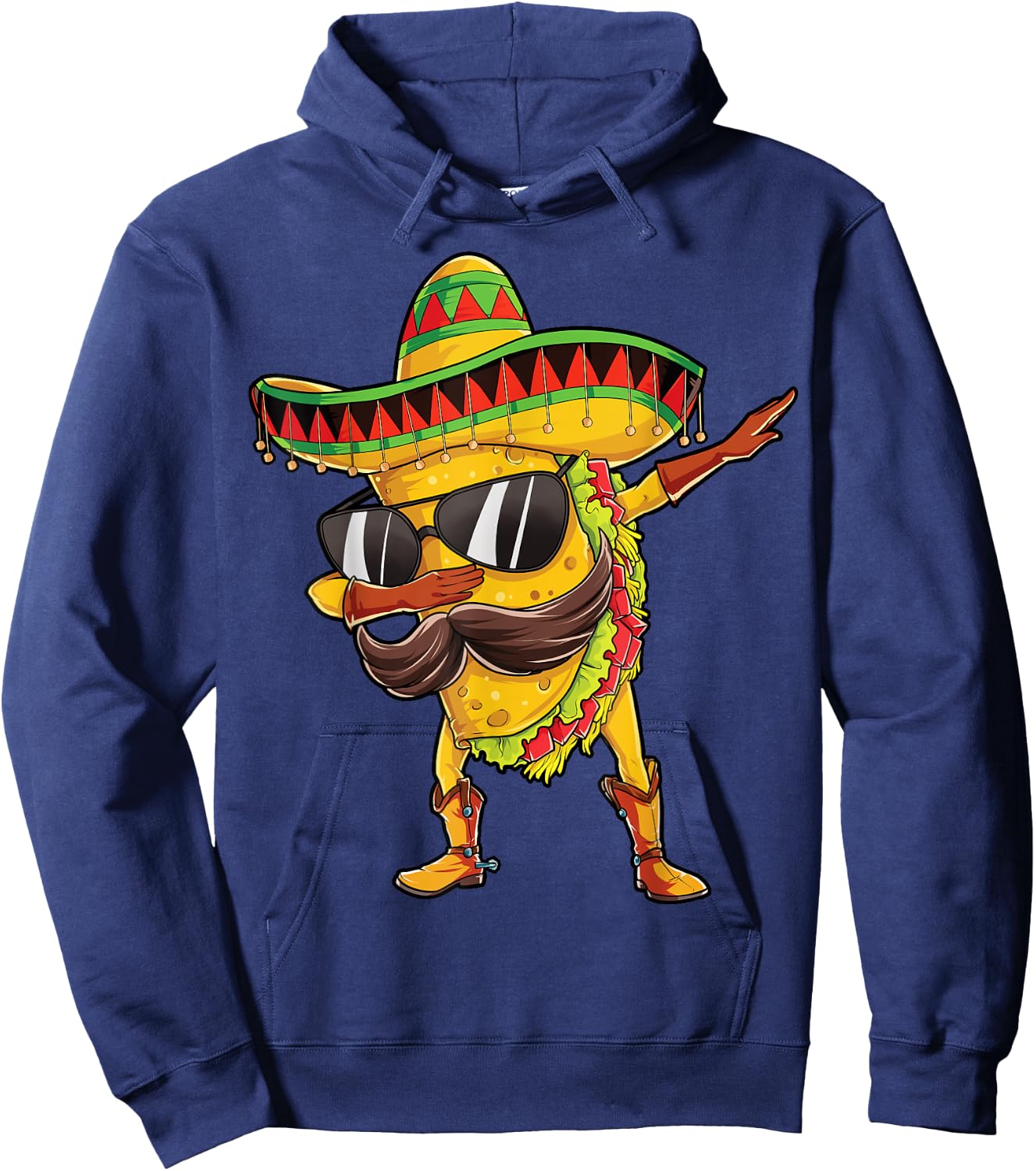 Dabbing Taco Cinco de Mayo Boys Men Mexican Food Sombrero Hoodie - Hoodie | Navy