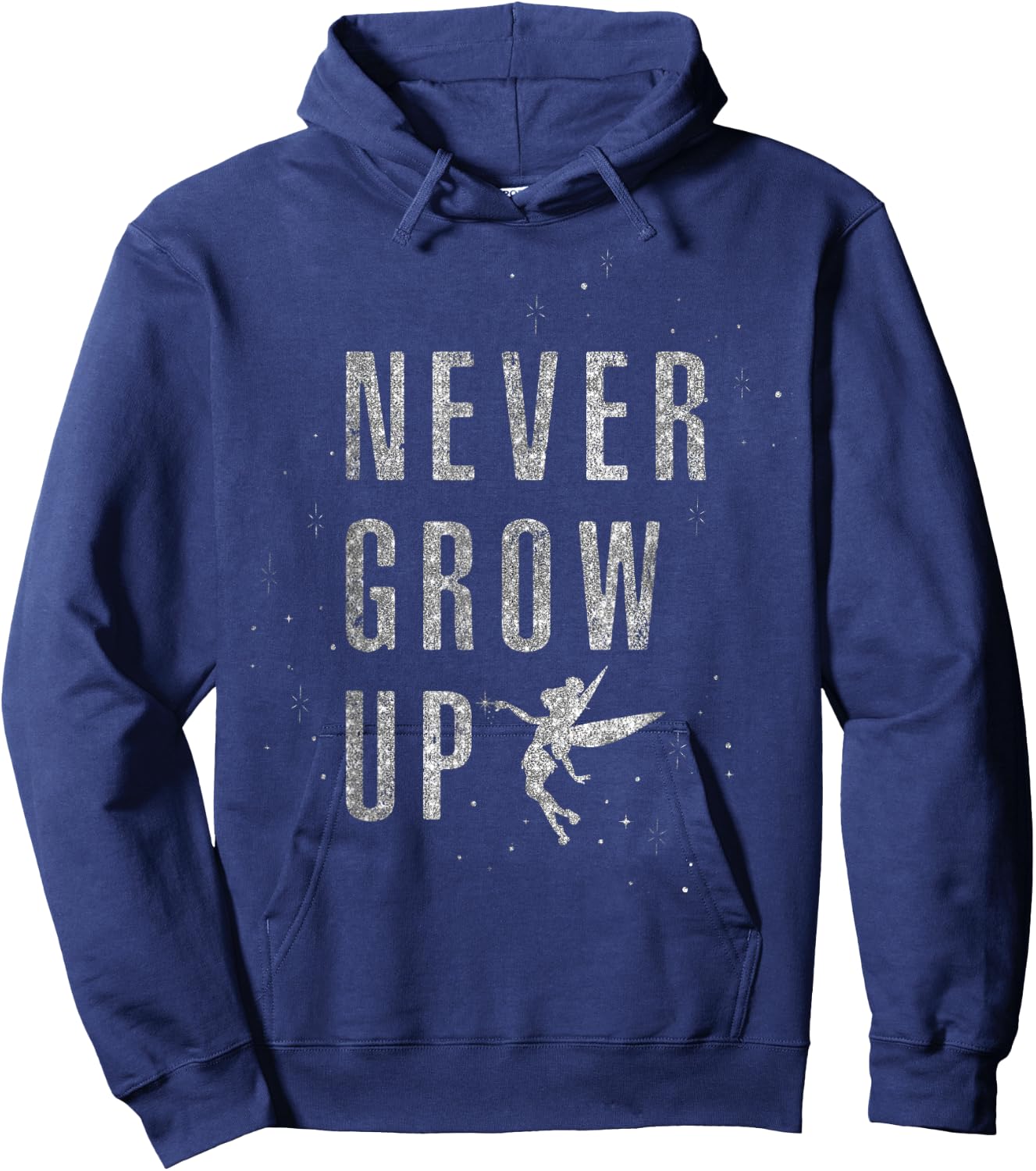 Disney Peter Pan Tinker Bell Never Grow Up Sparkle Hoodie - Hoodie | Navy
