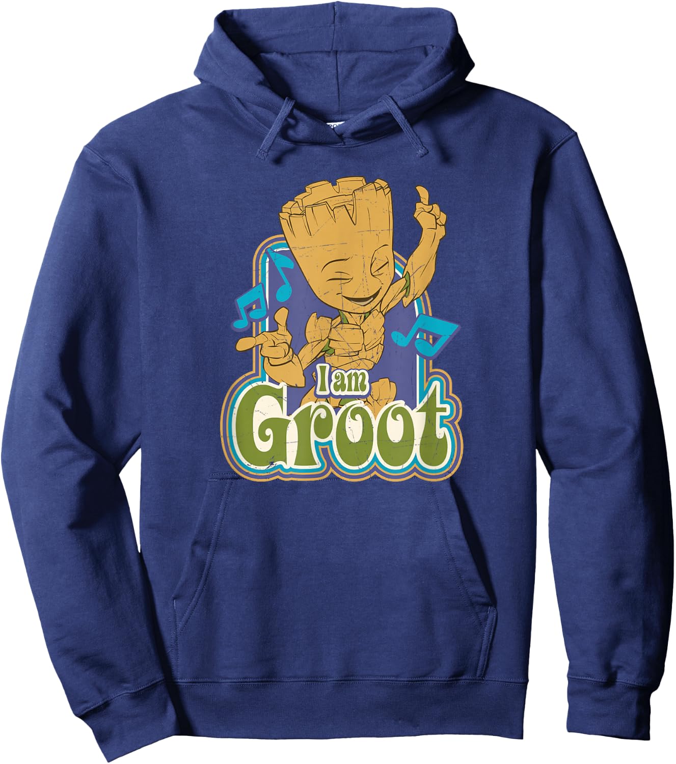 Marvel Guardians of the Galaxy I am Groot Vintage Music Hoodie - Hoodie | Navy