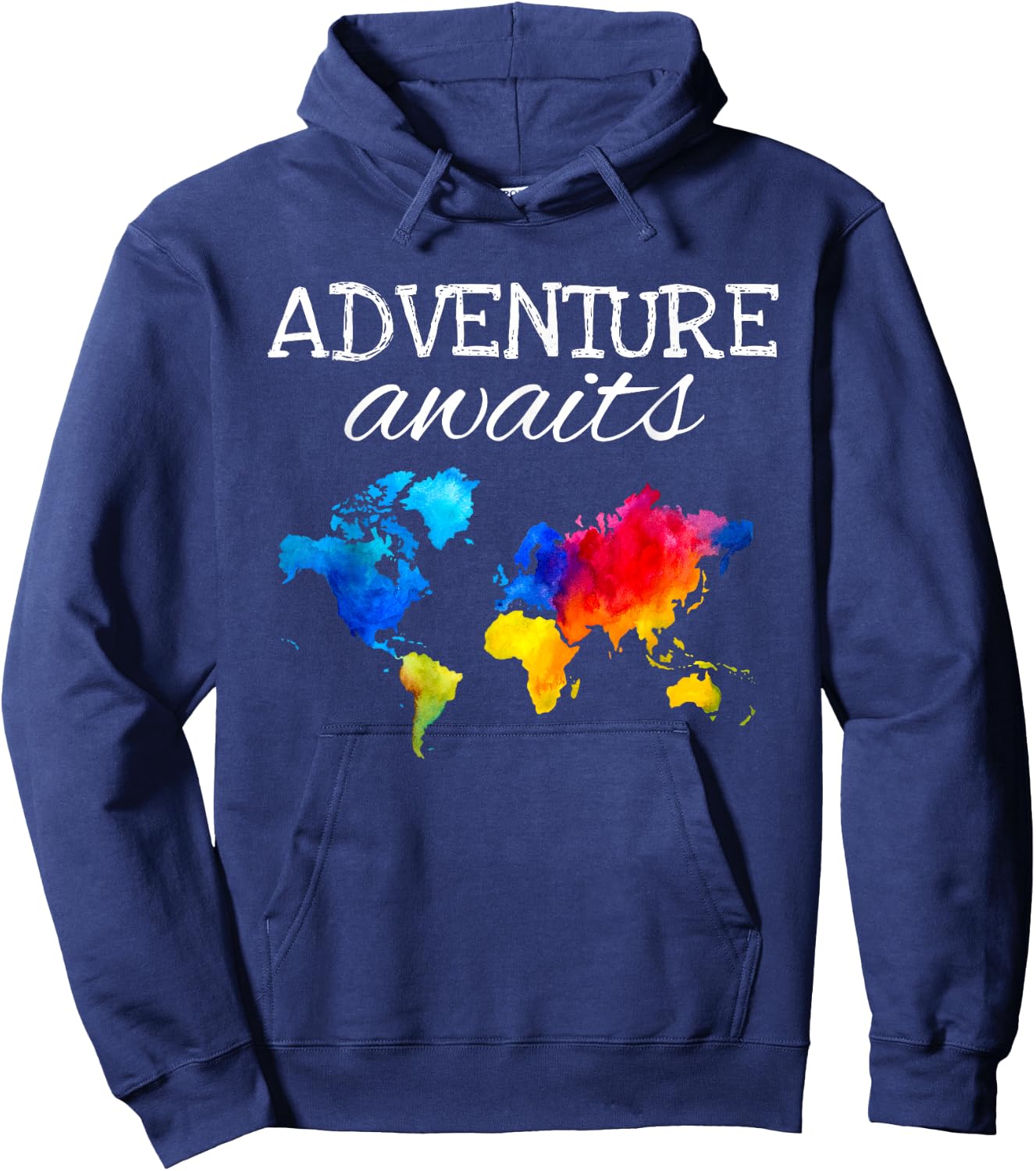 Travel Wanderlust World Map Adventure Traveler Gift Hoodie - Hoodie | Navy