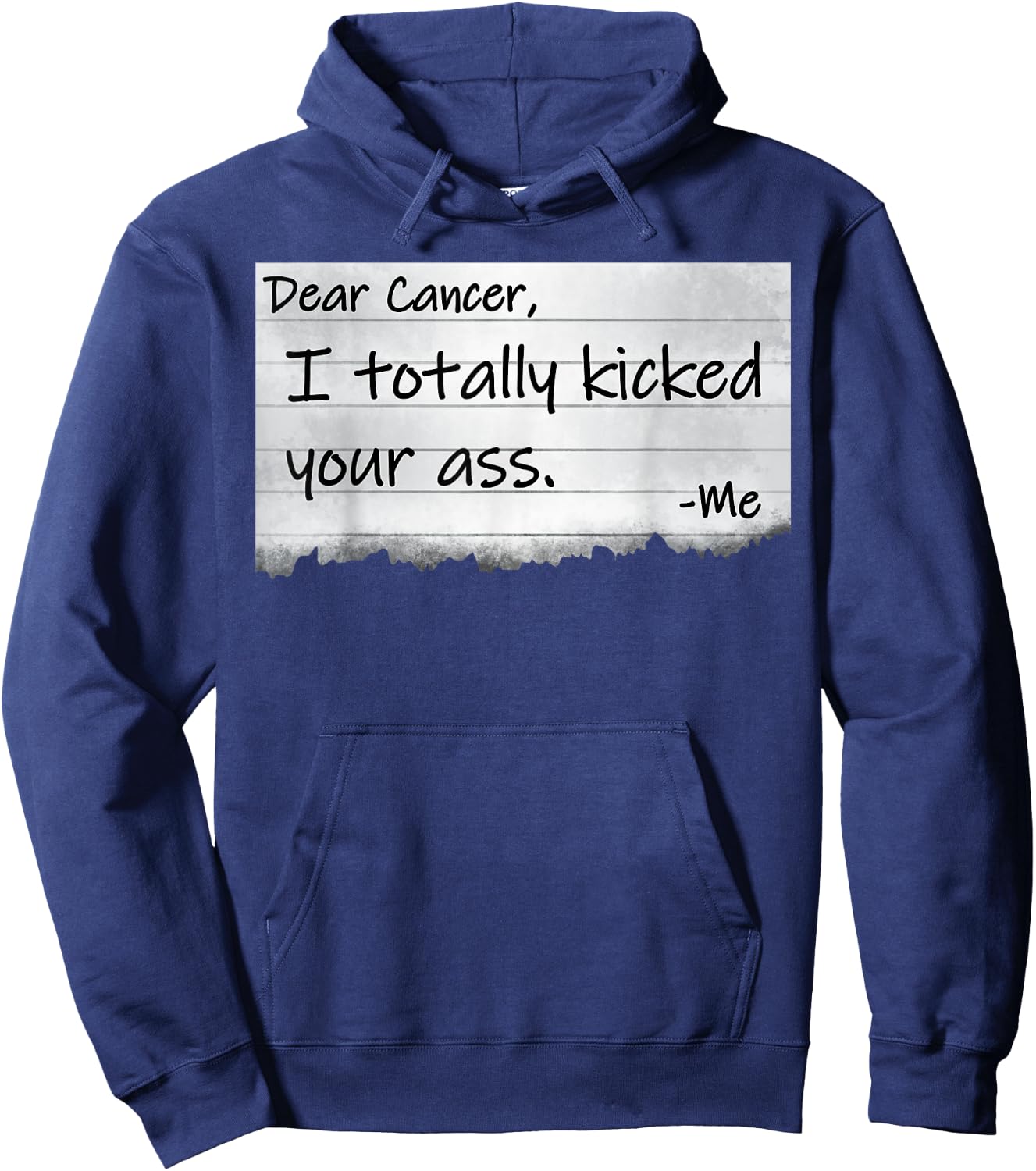 Dear Cancer I Totally Kicked Your Ass Funny Survivor Hoodie - Hoodie | Navy