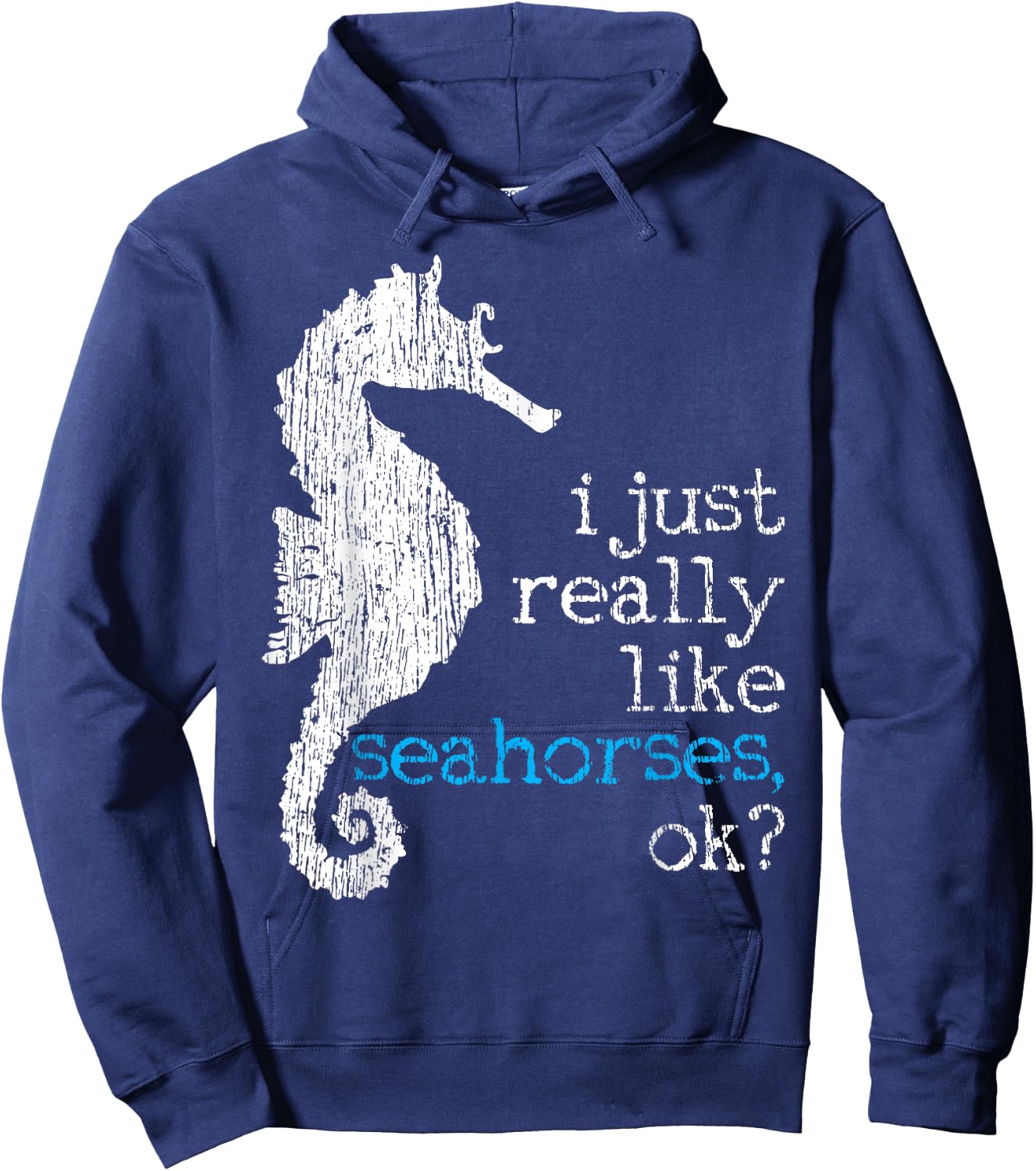 Seahorse Lover Fish Underwater Vintage Gift Hoodie - Hoodie | Navy