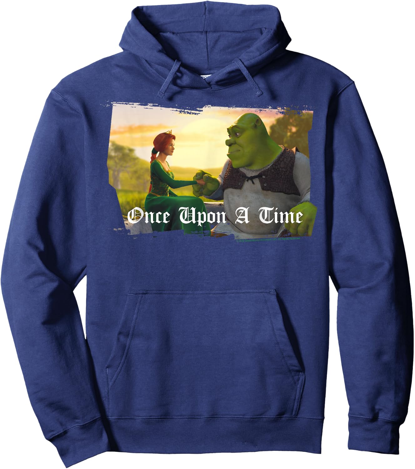 Shrek Fiona & Shrek Once Upon A Time Text Poster Hoodie - Hoodie | Navy
