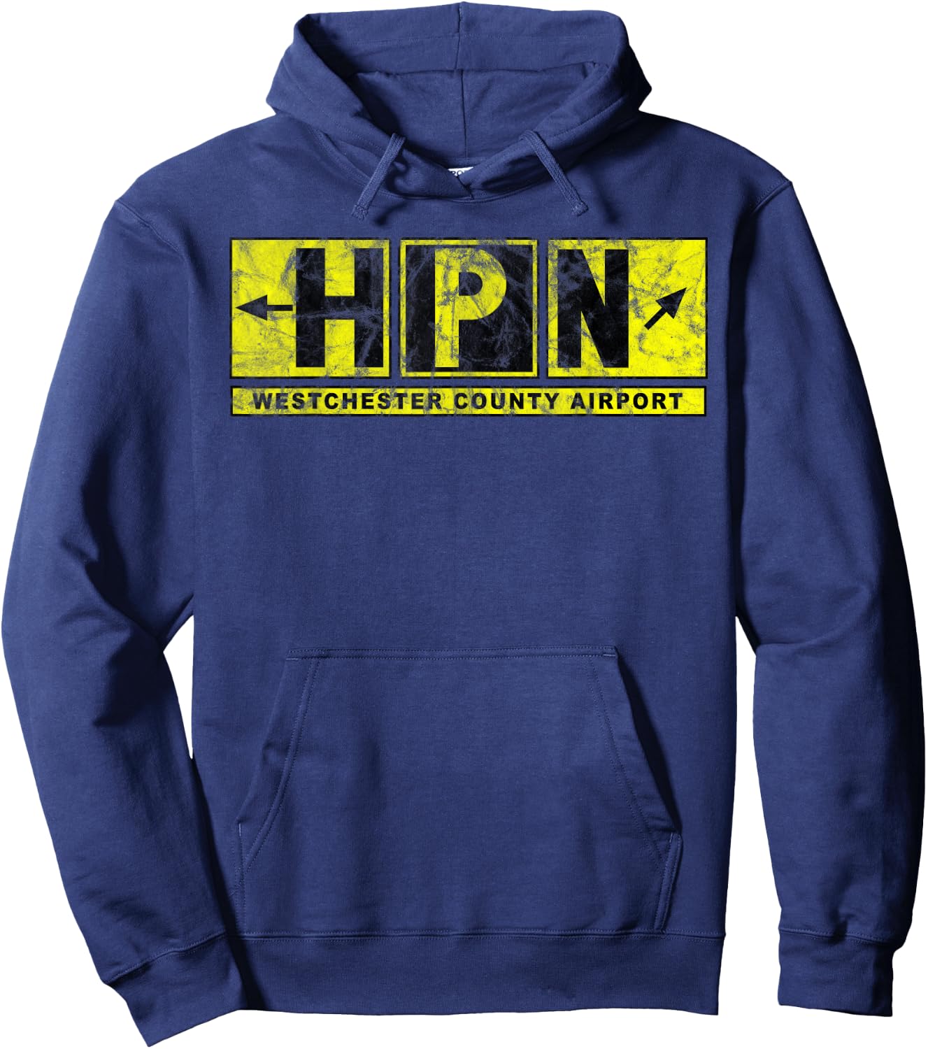 HPN Westchester County Airport Taxiway Sign Pilot Vintage Hoodie - Hoodie | Navy