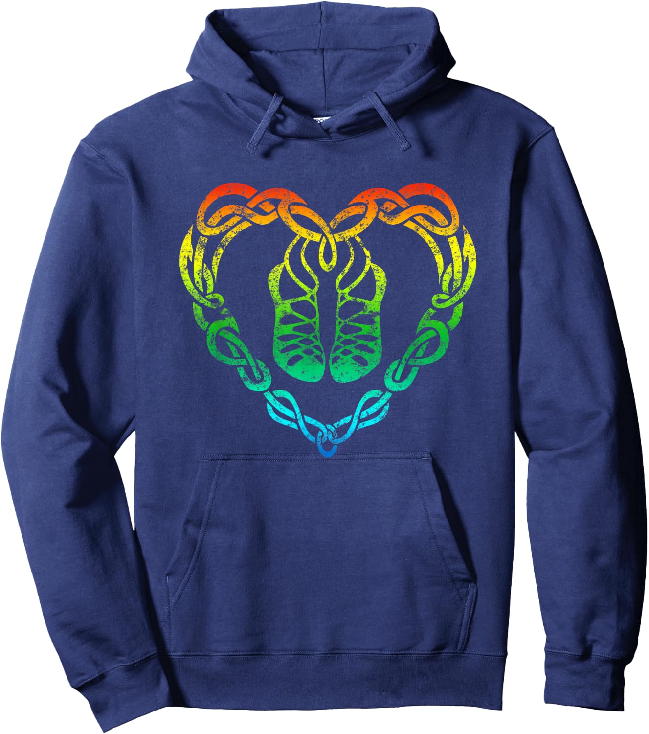 Irish Step Dancing Celtic Knot Heart T Shirt Gift Hoodie - Hoodie | Navy