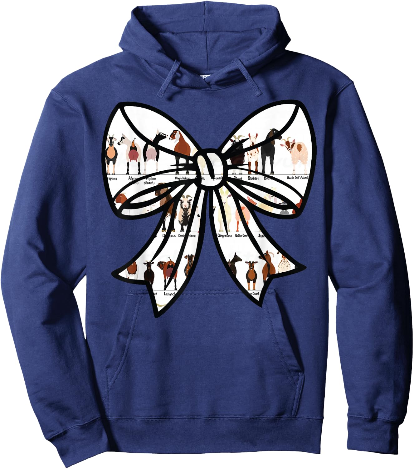 Goat Show Coquette Bow Hoodie - Hoodie | Navy