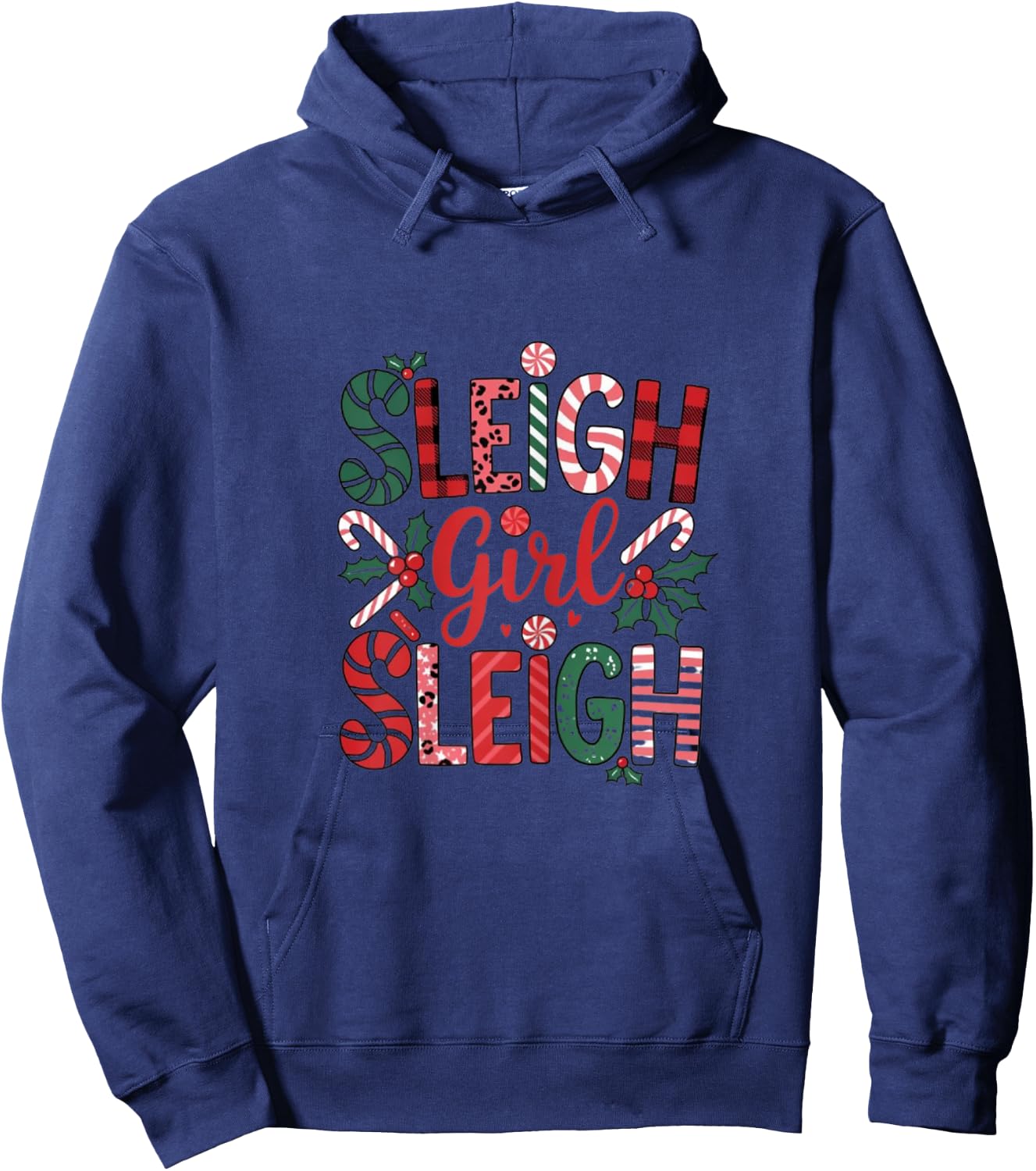 Sleigh Girl Sleigh Funny Little Women's Retro Christmas Day Hoodie - Hoodie | Navy