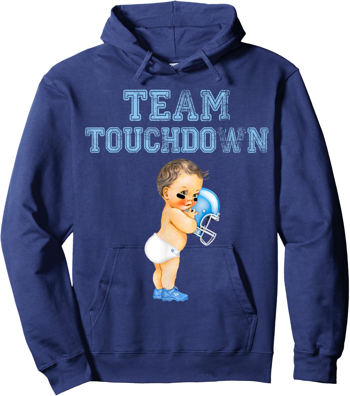 Team Touchdown Boy Shirt Gender Reveal Baby Shower Tutu Gift Hoodie - Hoodie | Navy