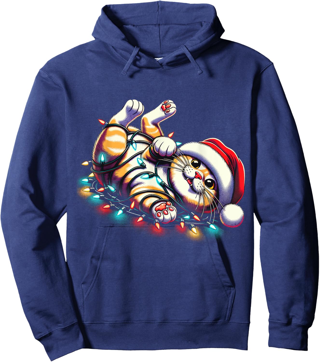 Christmas Cat Lover Funny Festive Holidays Cute Kitten Xmas Hoodie - Hoodie | Navy