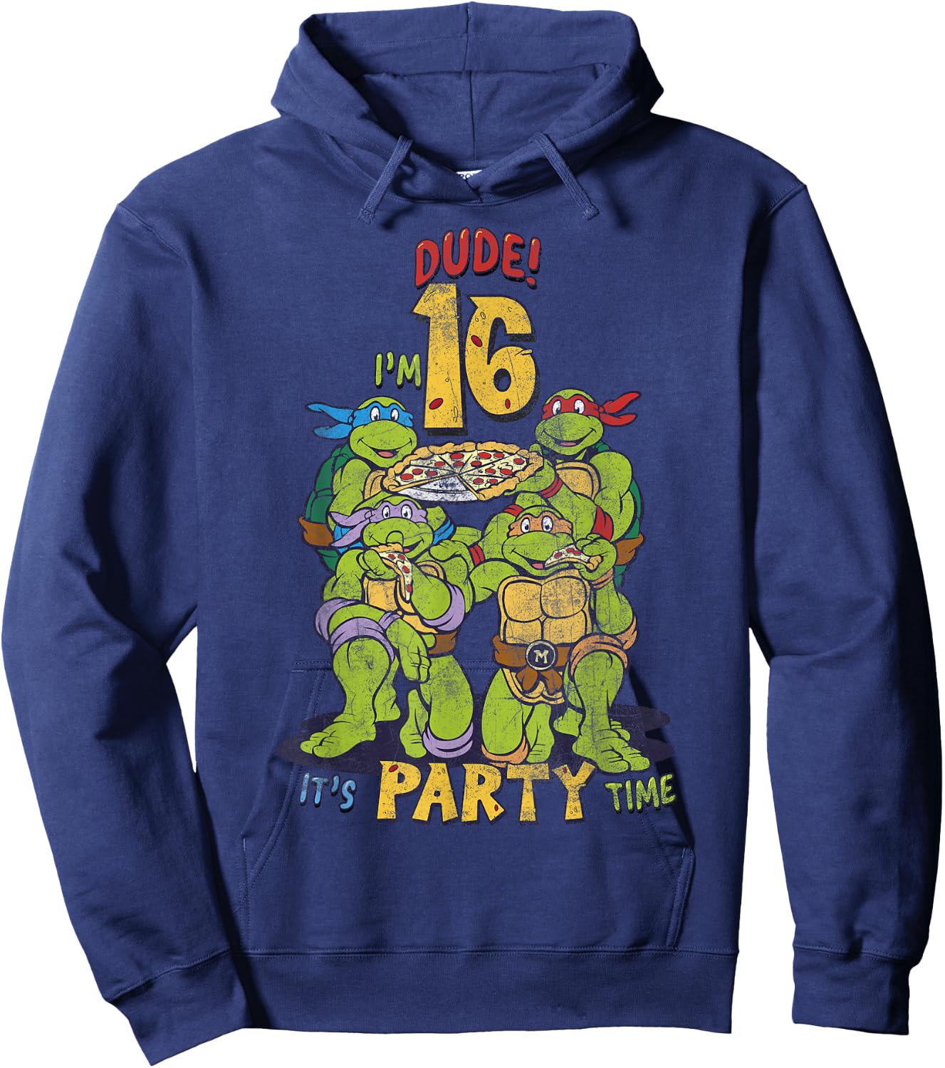 Teenage Mutant Ninja Turtles 16th Birthday Pizza Party Hoodie - Hoodie | Navy