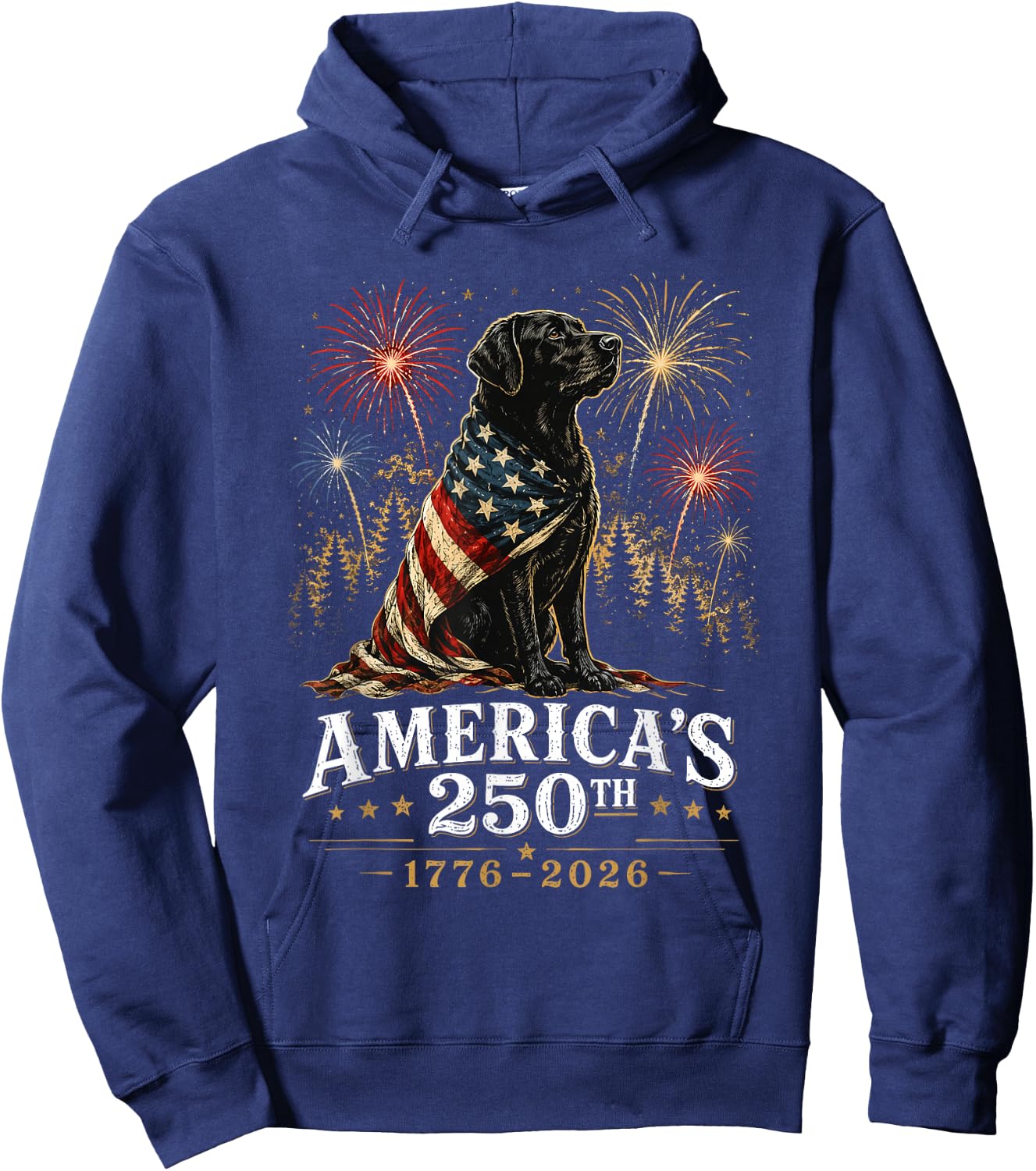 Labrador Retriever America's 250th Anniversary 1776 2026 Hoodie - Hoodie | Navy