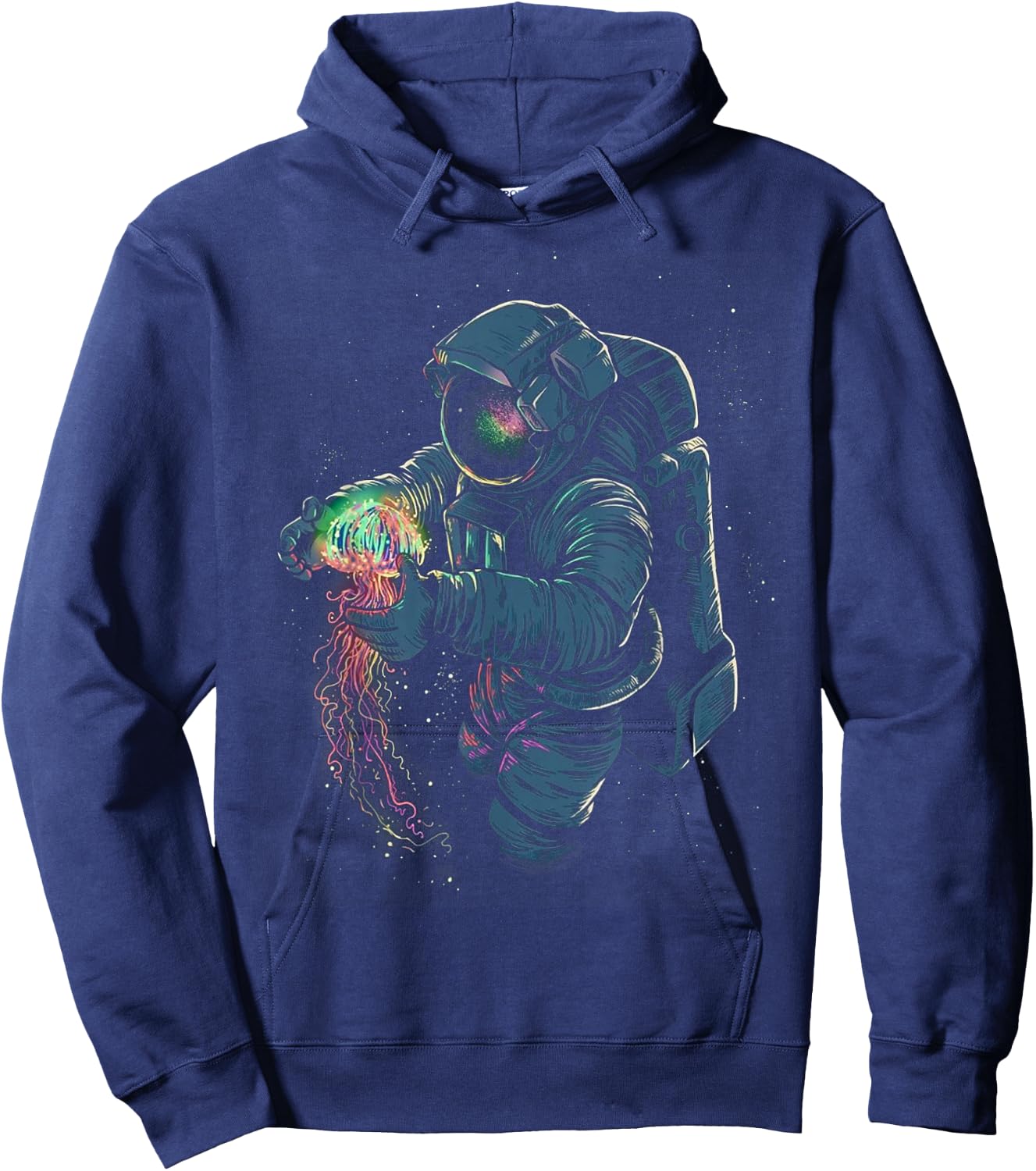 Space Rave T Shirt - Jelly Fish Rainbow Astronaut Friends Hoodie - Hoodie | Navy