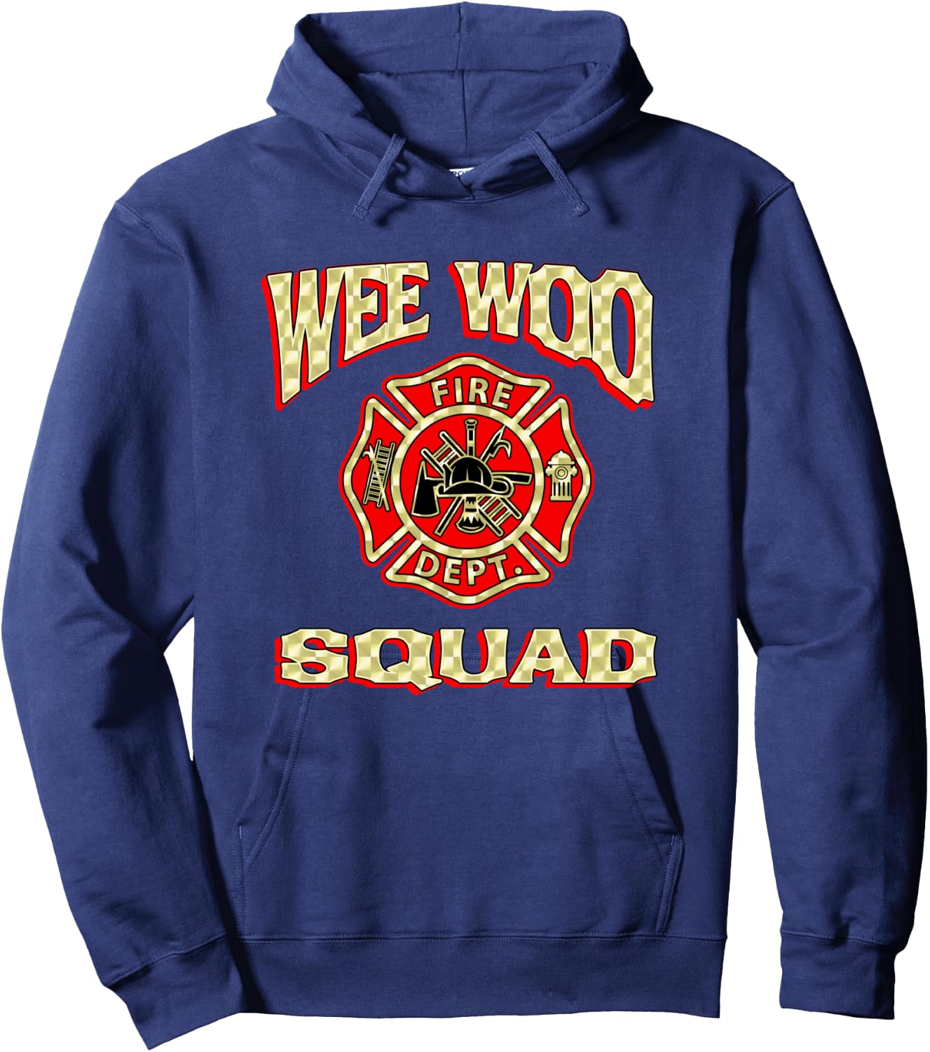 WEE WOO SQUAD Funny Firefighter Gift Fire Fighter Costume Hoodie - Hoodie | Navy