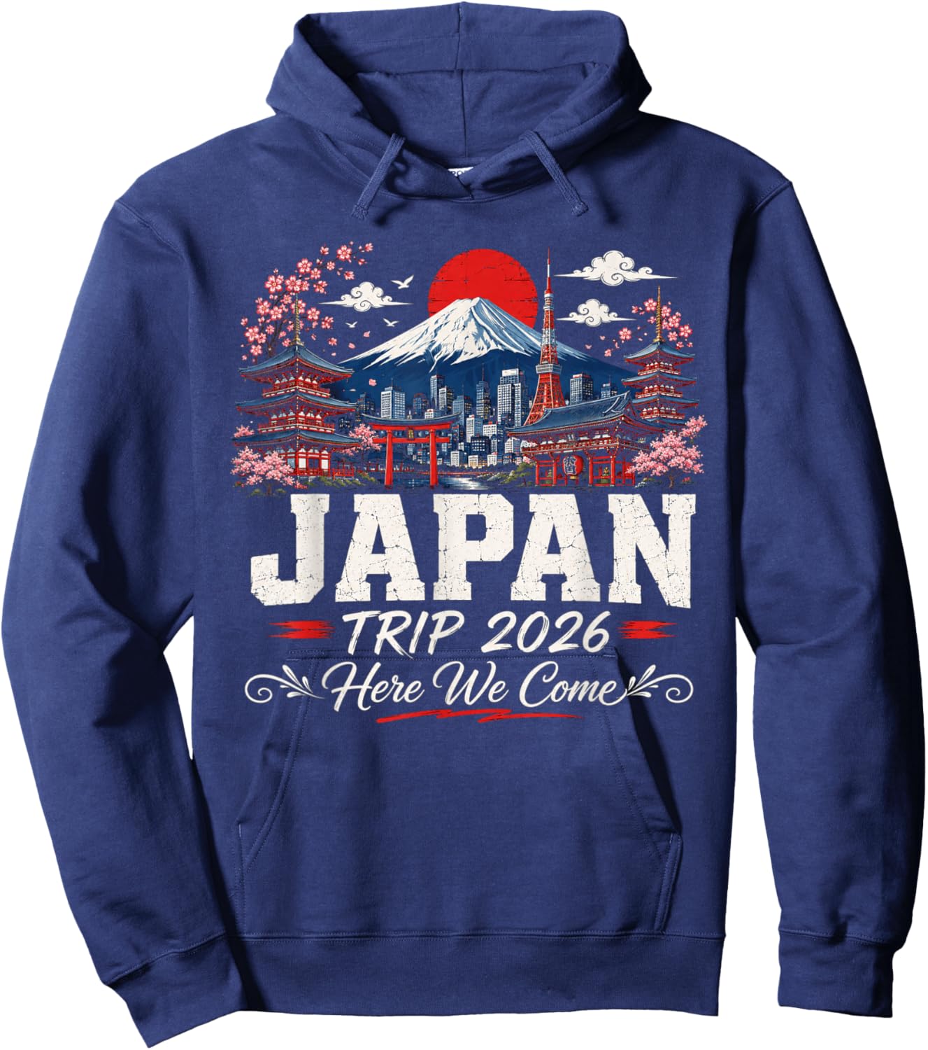 Japan Trip 2026 Here We Come Travel Design Hoodie - Hoodie | Navy