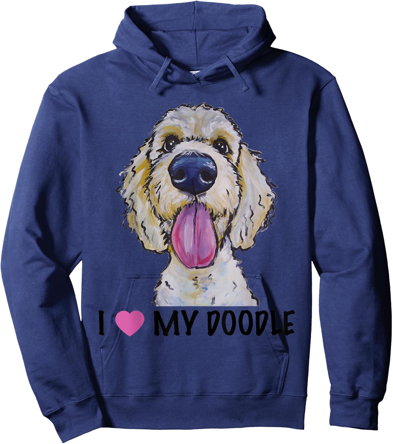 I Love My Doodle Shirt, Golden Doodle Hoodie - Hoodie | Navy