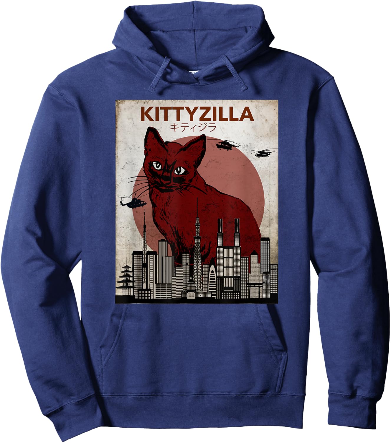 Kittyzilla Funny Kitty Cat Hoodie - Hoodie | Navy