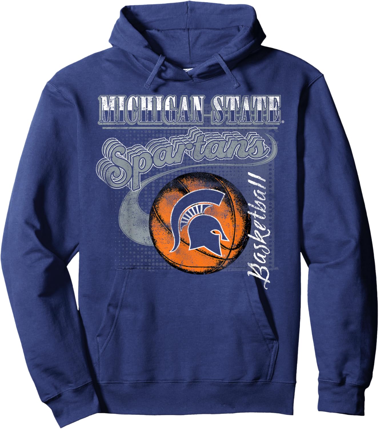 Michigan State Spartans Basketball Retro Green Hoodie - Hoodie | Navy