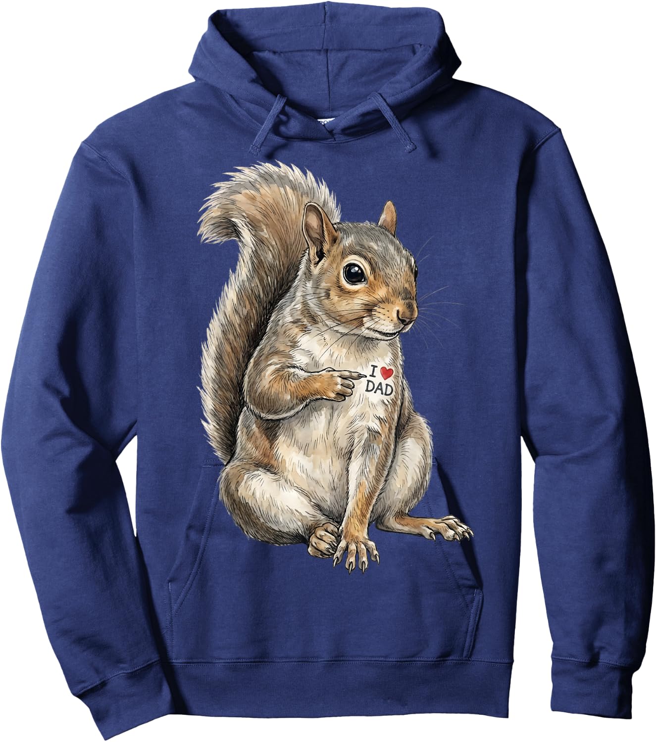 Squirrel I Love Dad Squirrel Dad Father's Day Hoodie - Hoodie | Navy