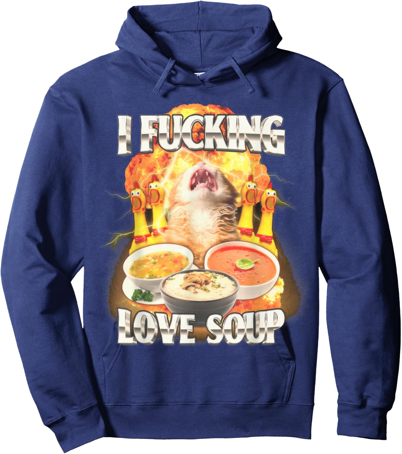 I Fucking Love Soup Hoodie - Hoodie | Navy