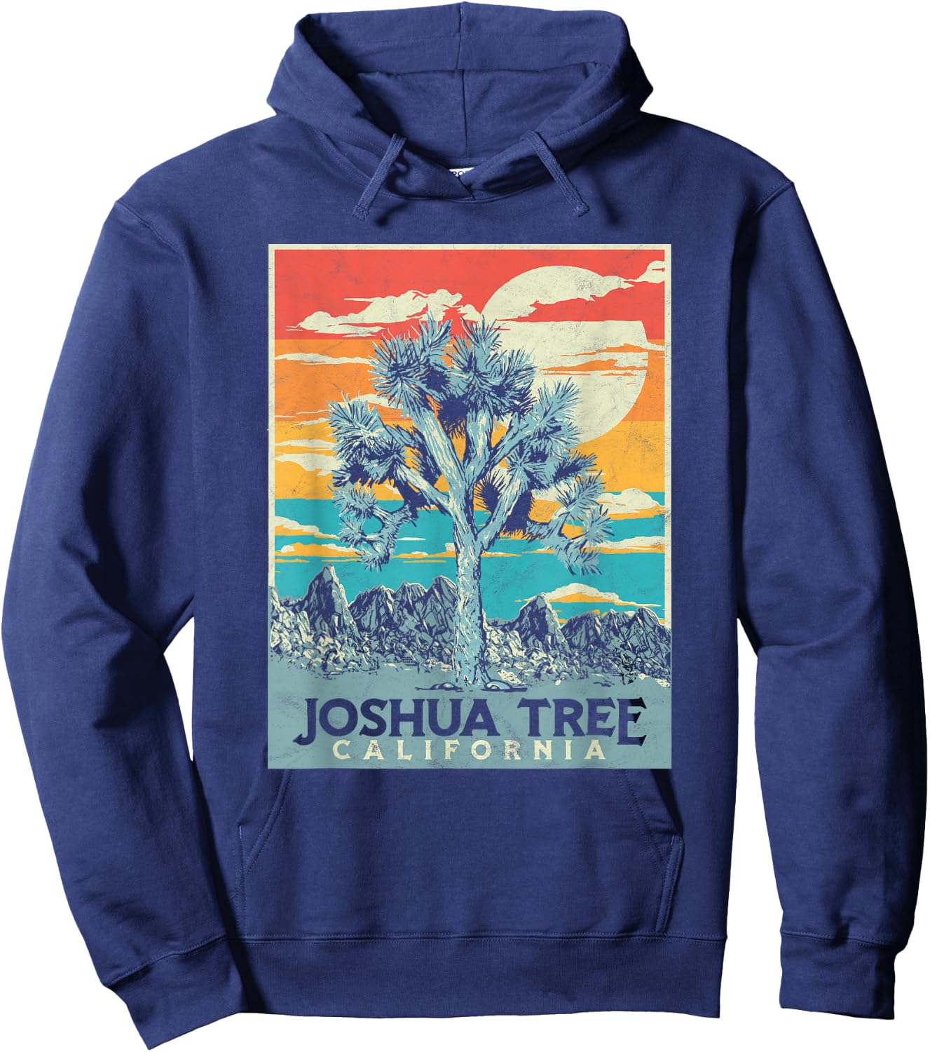 Joshua Tree National Park Vintage Artistic Graphic Design Hoodie - Hoodie | Navy