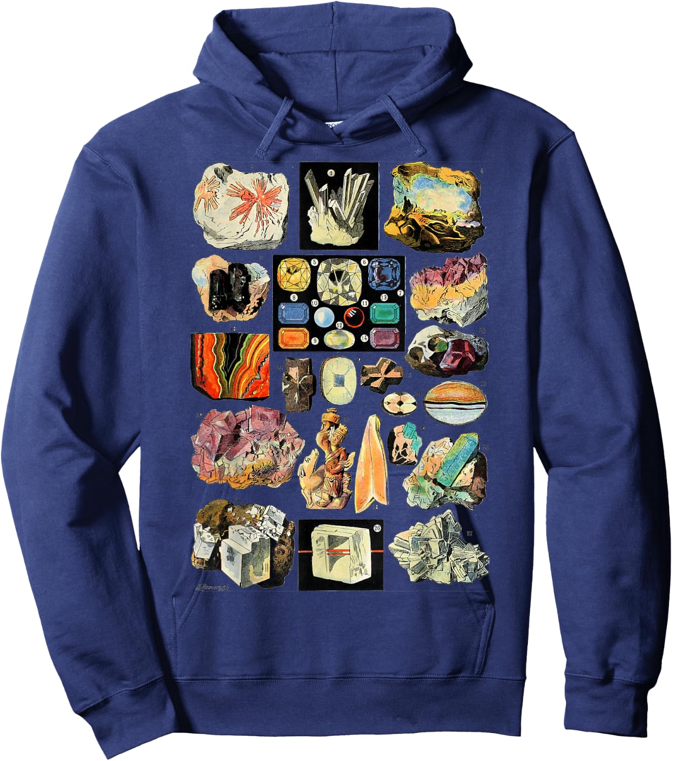 Minerals Gemstones and Crystals Rock Collecting Geology Hoodie - Hoodie | Navy