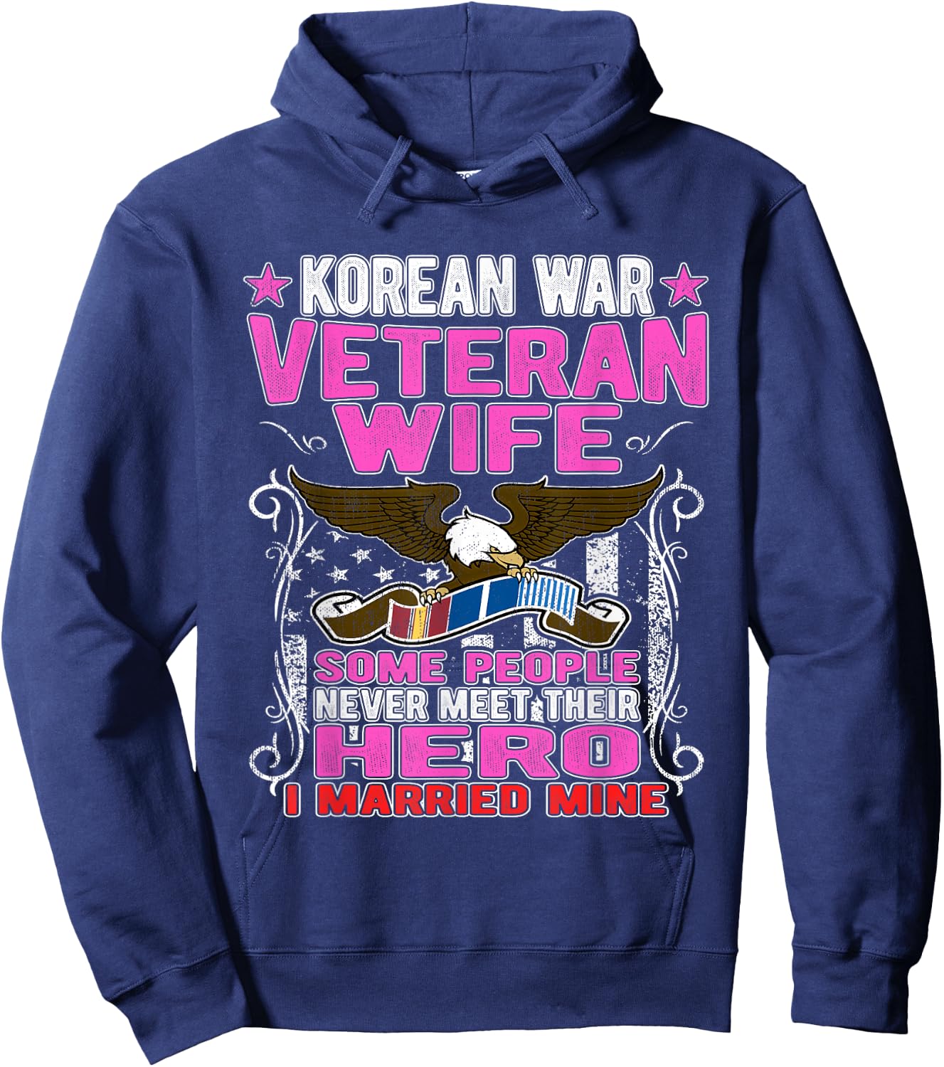 Proud Korean War Veteran Wife Military Veteran's Spouse Gift Hoodie - Hoodie | Navy