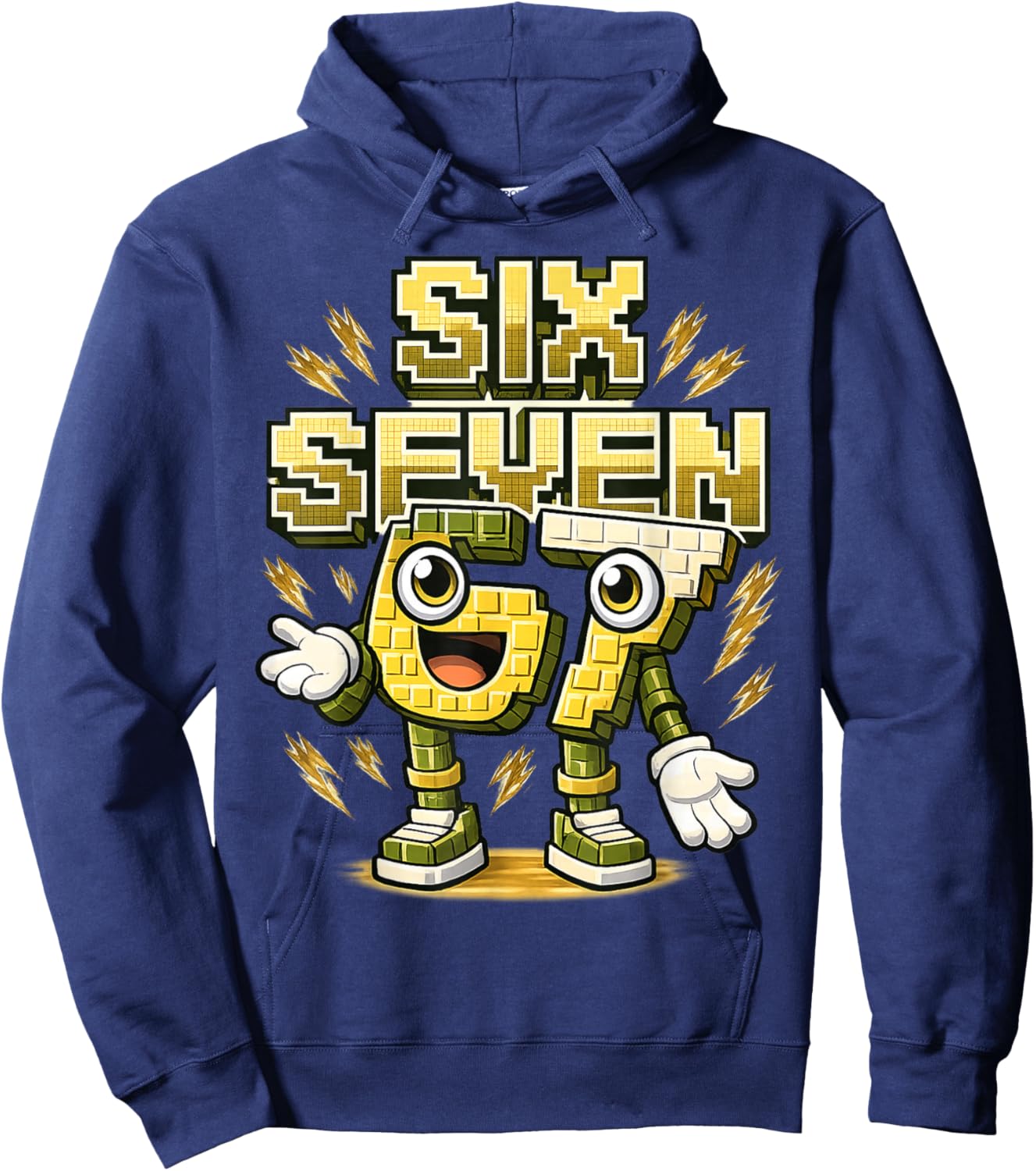 I was 6 Now I'm Six 7 Seven Years Brainrot Birthday Hoodie - Hoodie | Navy