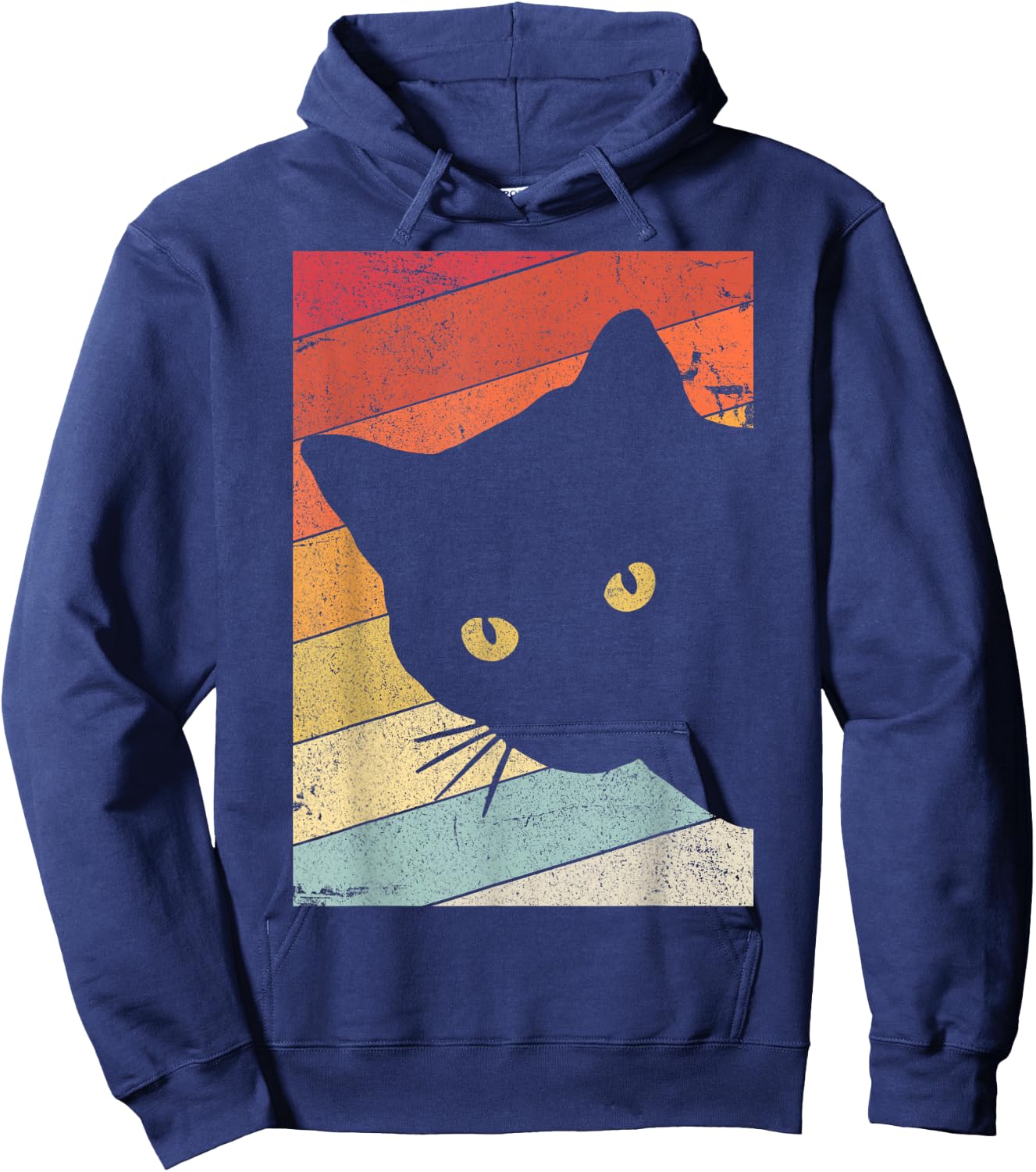 Cat Shirt. Retro Style Women Girls Kids Hoodie - Hoodie | Navy