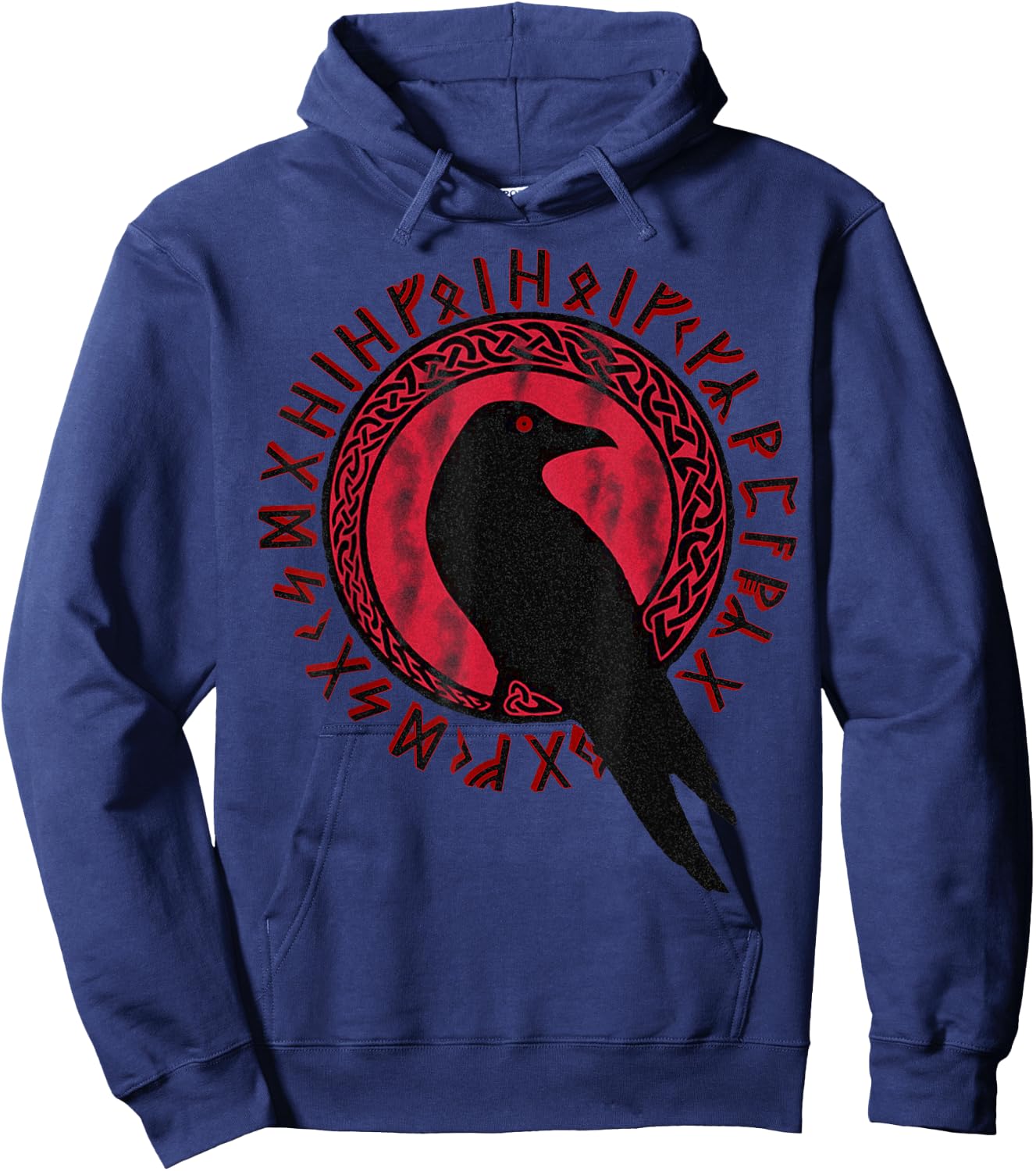 Odin Ravens Huginn & Muninn VEGVISIR Vikings Myth Hoodie - Hoodie | Navy