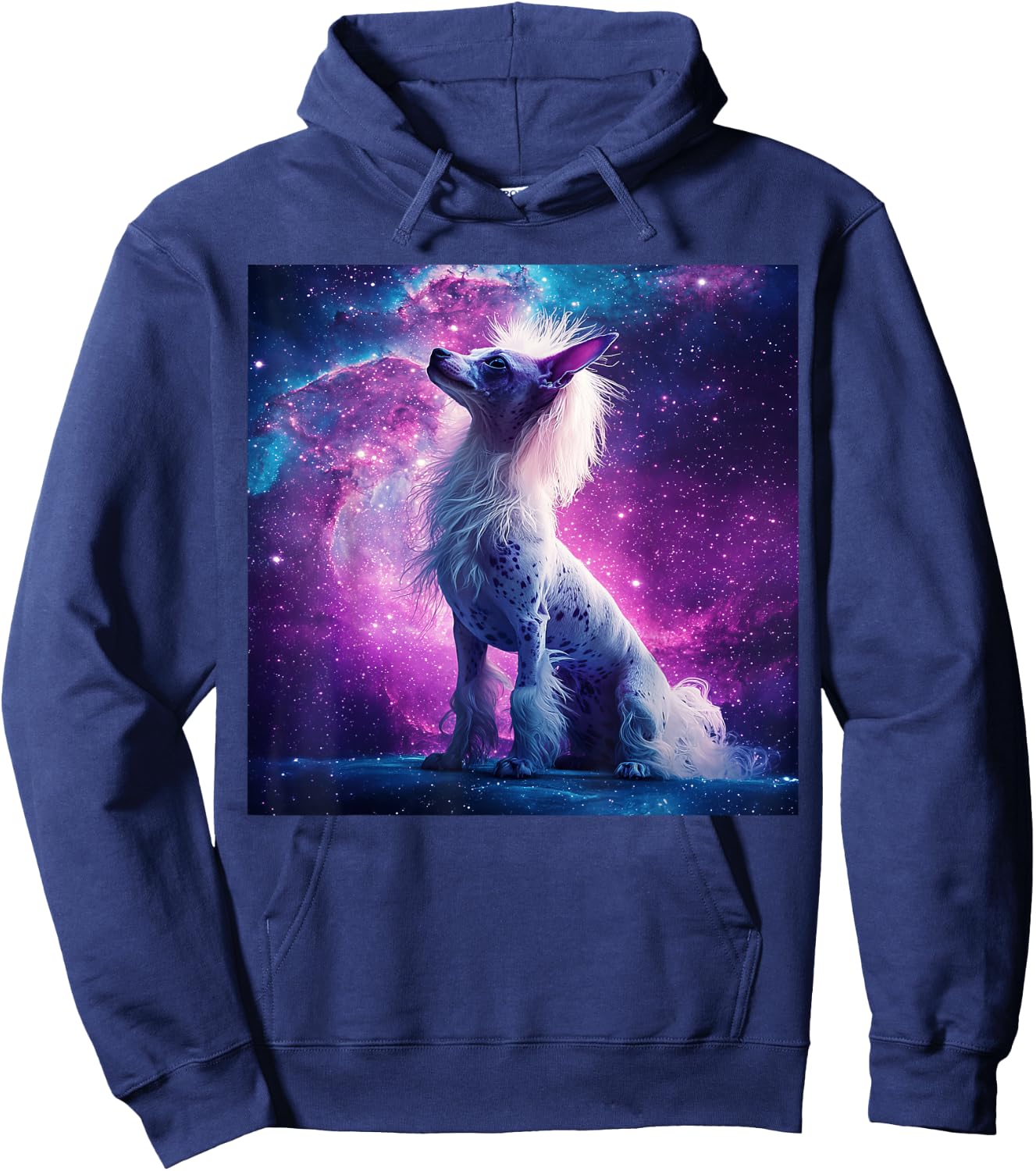 Chinese Crested Dog Magical Galaxy Hoodie - Hoodie | Navy