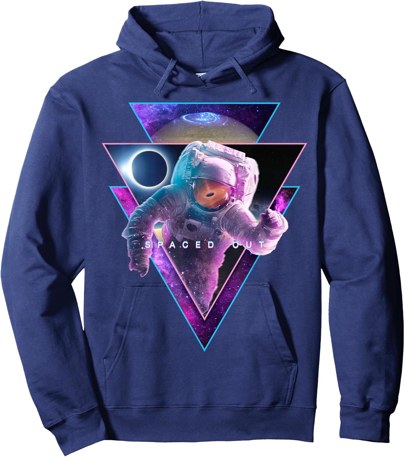 Astronaut Spaced Out - Aesthetic Vaporwave Eclipse Space Art Hoodie - Hoodie | Navy