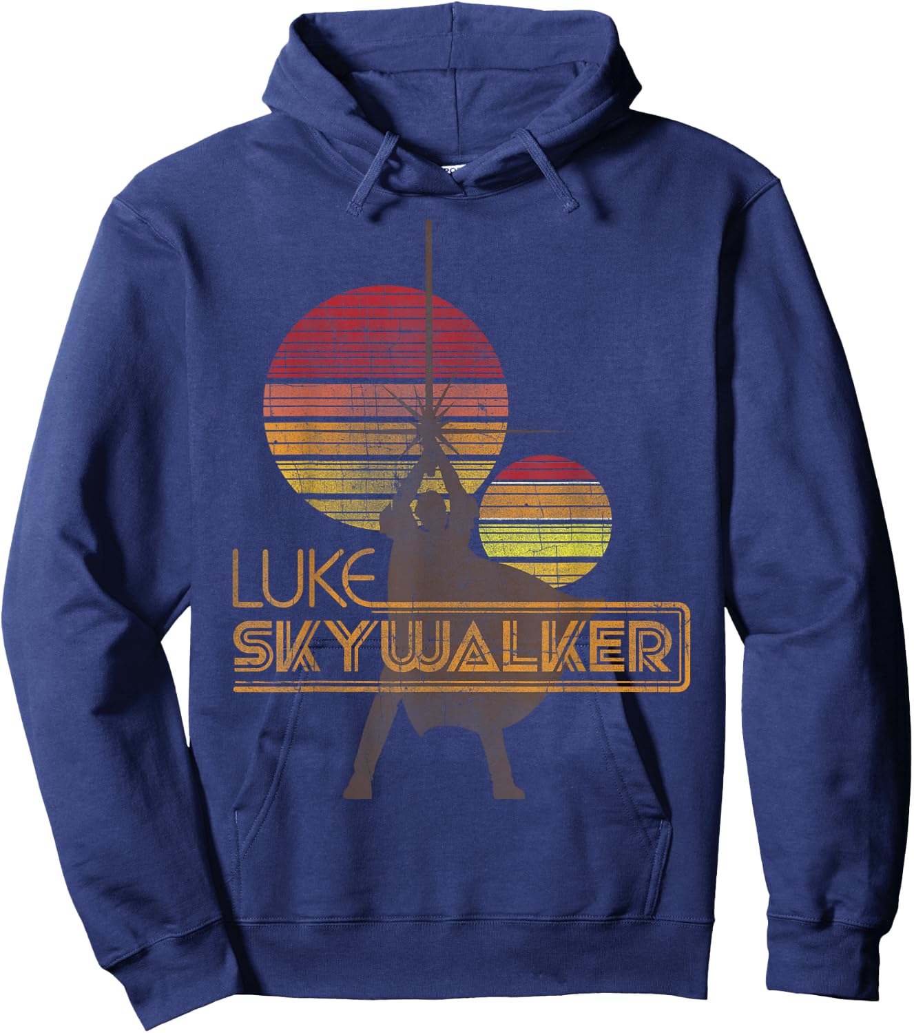 Star Wars Retro Luke Skywalker Silhouette Suns Hoodie - Hoodie | Navy