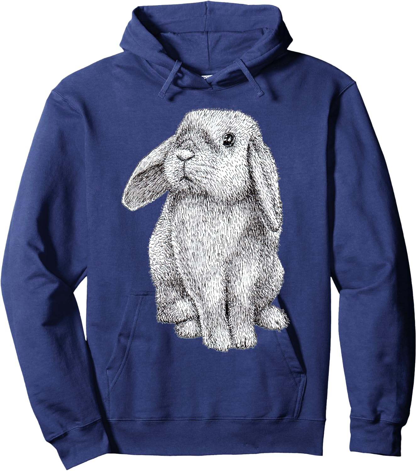Lop Eared Bunny Rabbit Cute Hoodie - Hoodie | Navy