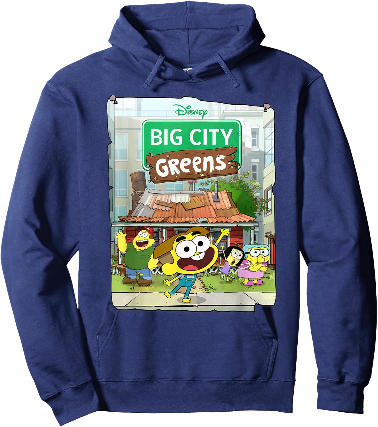 Disney Big City Greens Poster Cricket and Family Hoodie - Hoodie | Navy