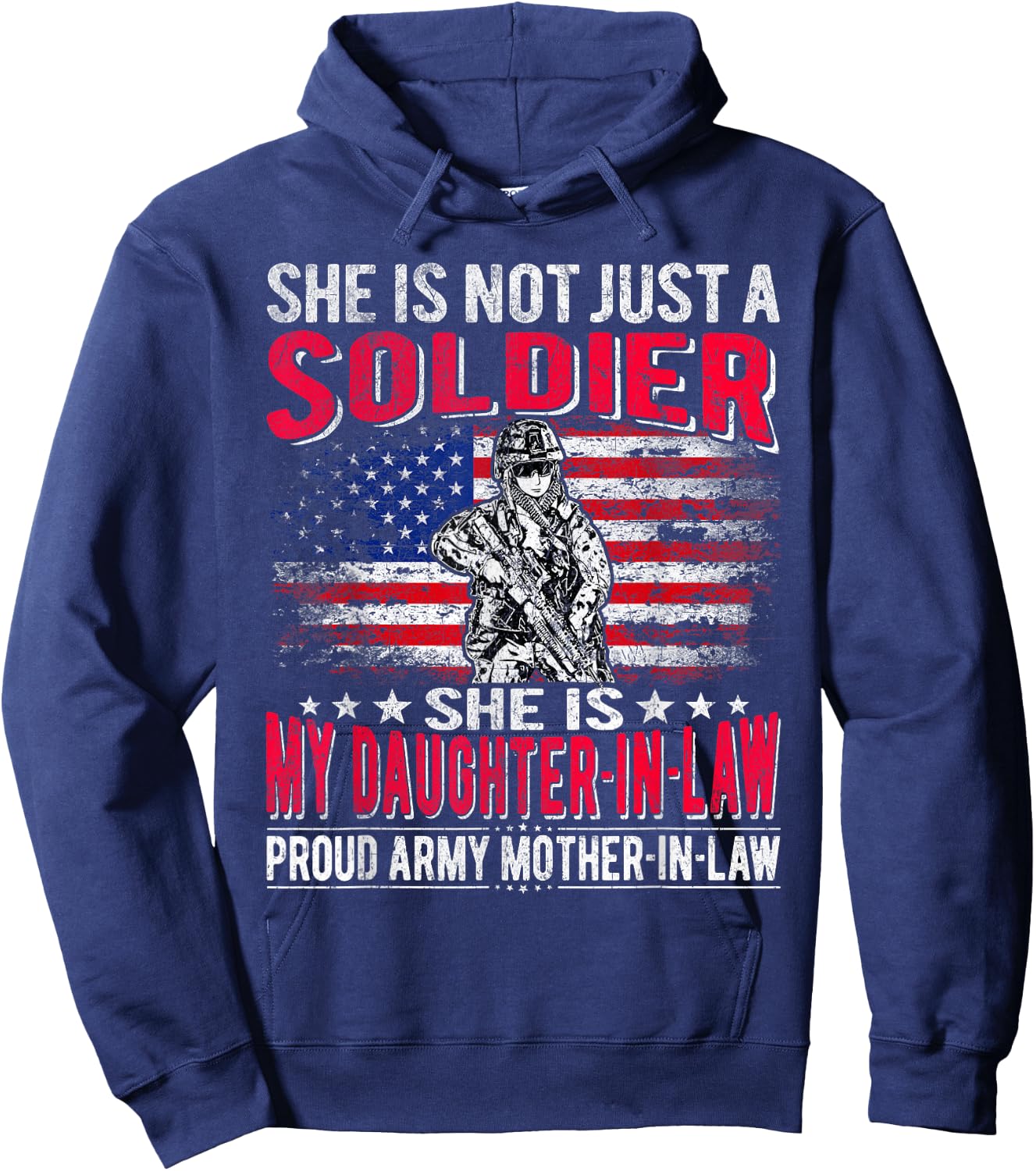 My Daughter-In-Law Is A Soldier Proud Army Mother-In-Law Hoodie - Hoodie | Navy