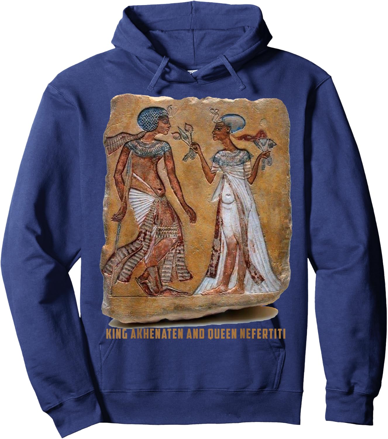 King Akhenaten and Queen Nefertiti Old Egyptian gift Hoodie - Hoodie | Navy