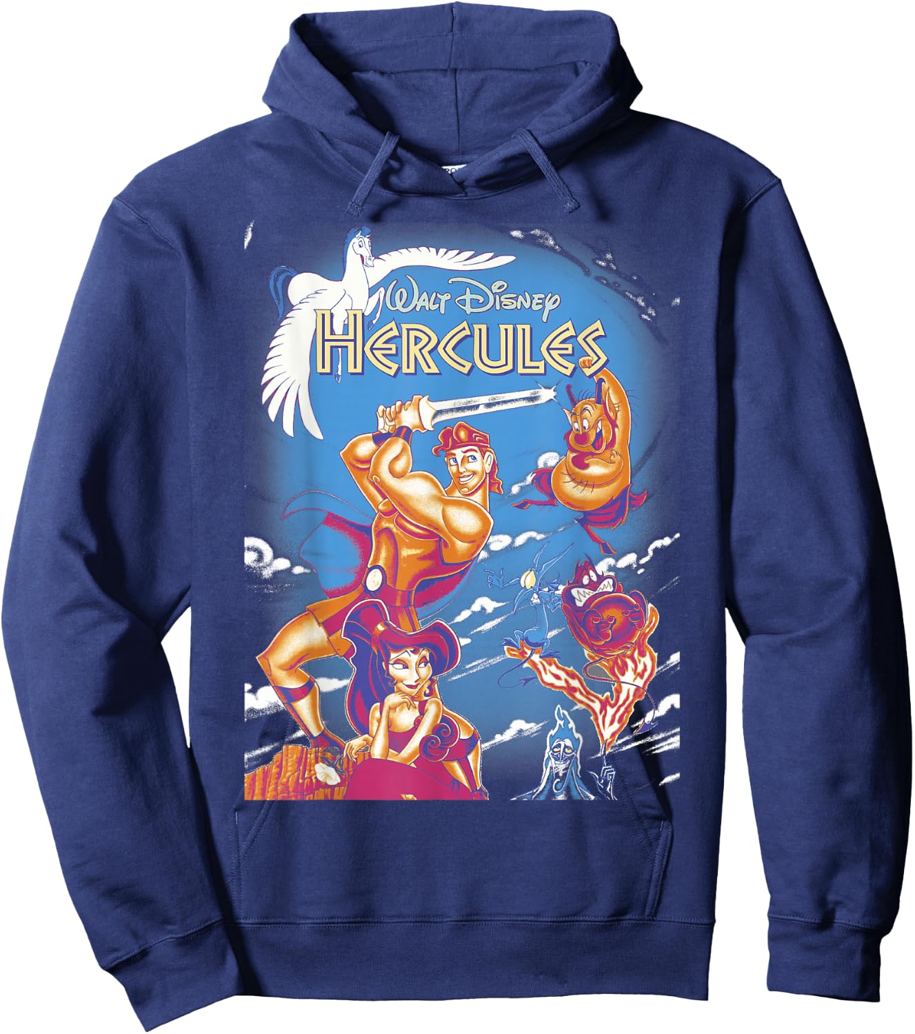 Disney Hercules Main Cast Movie Cover Graphic Hoodie - Hoodie | Navy