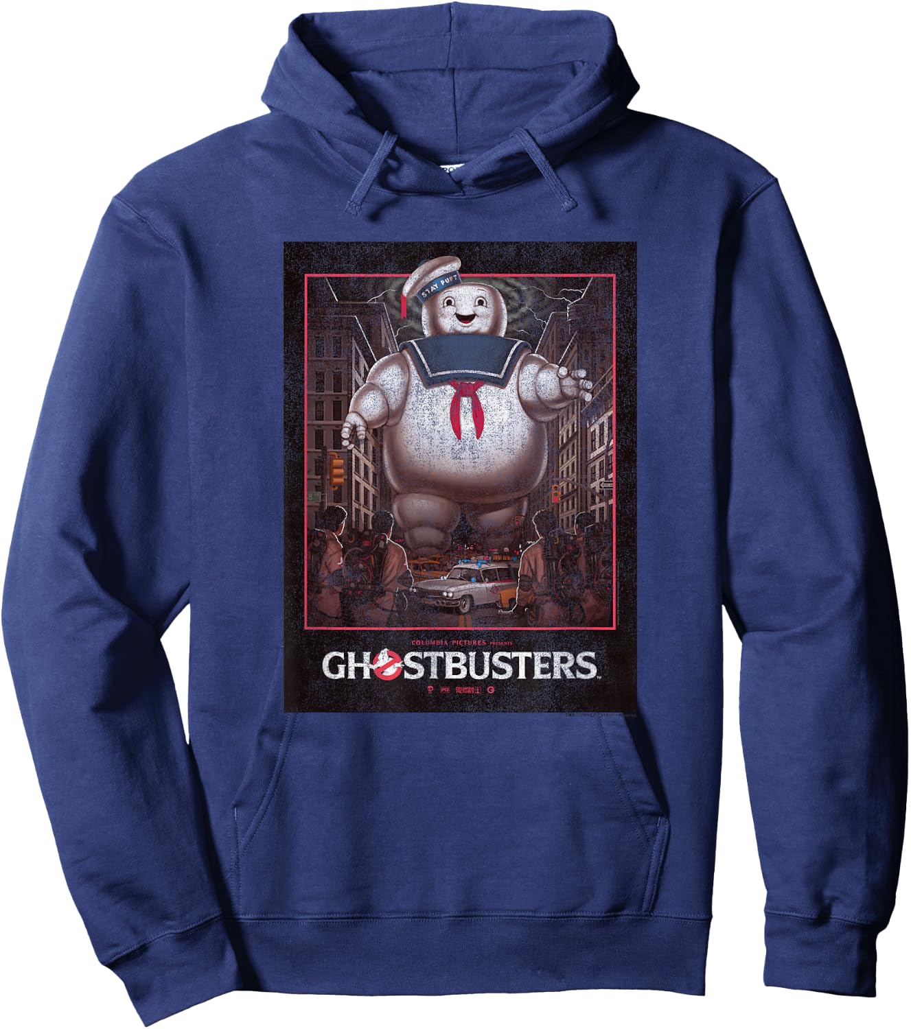 Ghostbusters Stay Puft Vintage Poster Funny Retro Move Hoodie - Hoodie | Navy