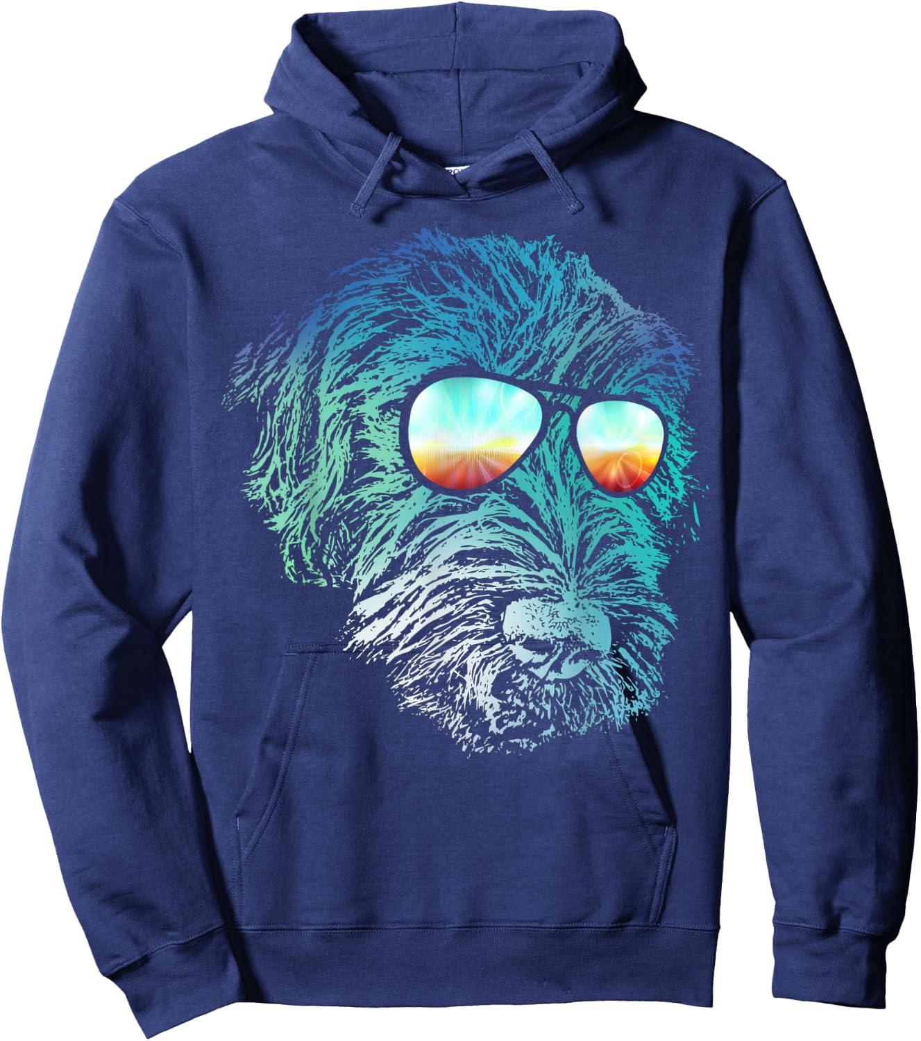 Disco Groovy Wirehaired Pointing Griffon Dog Gift Women Girls Kids Hoodie - Hoodie | Navy