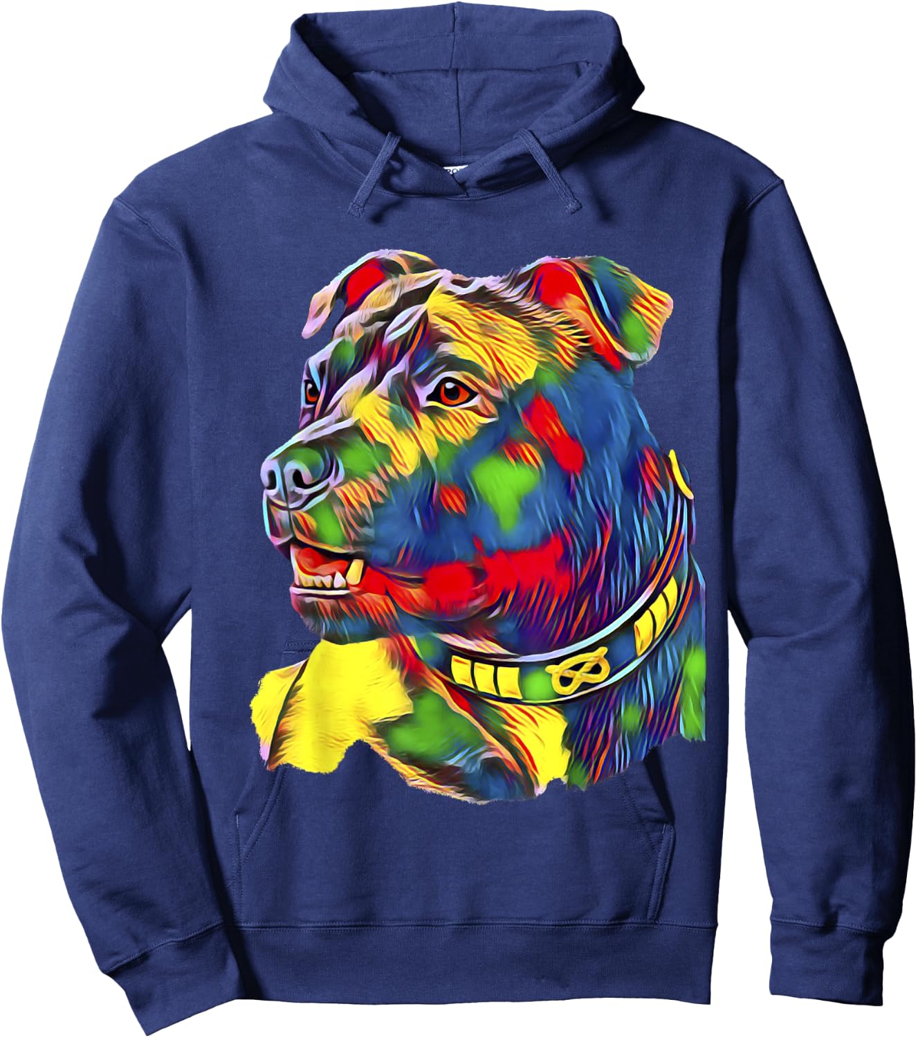 Watercolor Art Colorful American Staffordshire Bull Terrier Hoodie - Hoodie | Navy