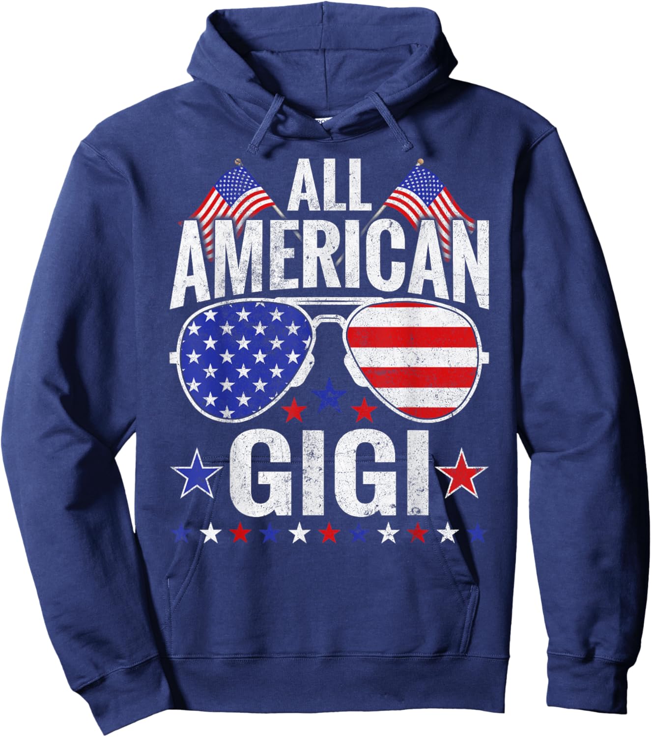 All American Gigi Sunglasses Family Patriotic 4th of July Hoodie - Hoodie | Navy