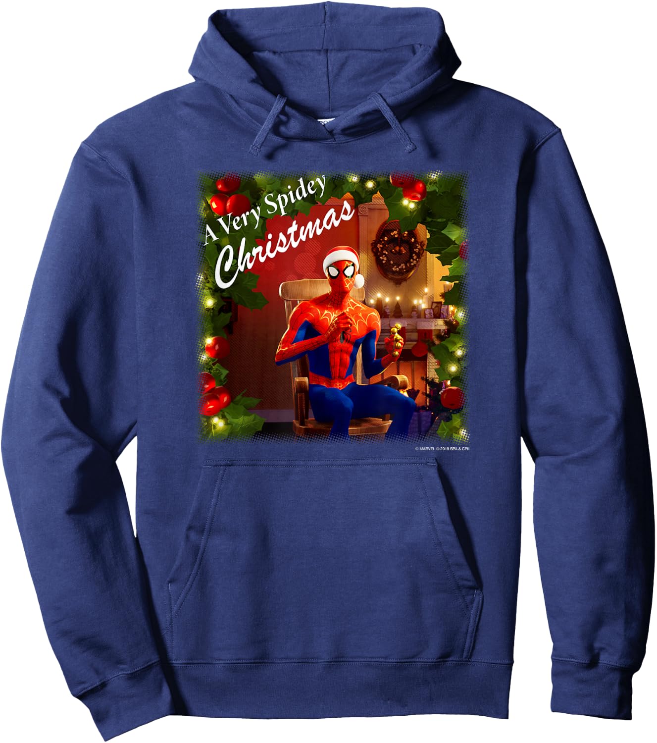 Marvel Spider-Man Spidey Christmas Album Cover Hoodie - Hoodie | Navy