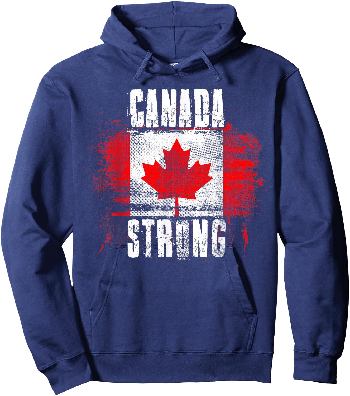 Canada Strong Distressed Flag - Canadian Pride Hoodie - Hoodie | Navy