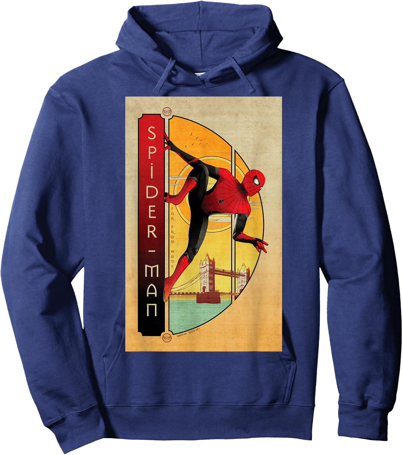 Marvel Spider-Man Far from Home Spider-Man Vintage Poster Small Hoodie - Hoodie | Navy