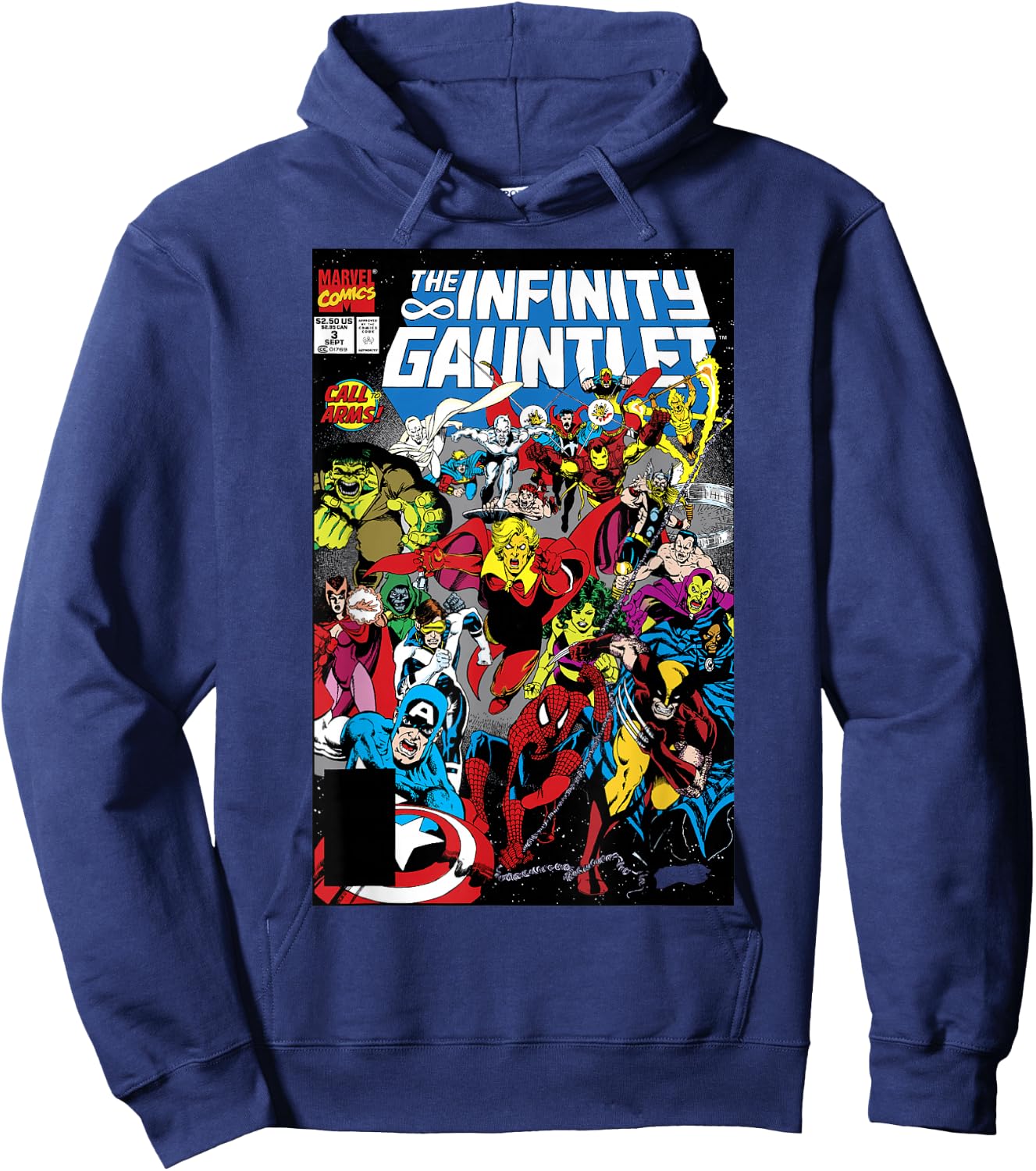 Marvel Exclusive Vintage Infinity Gauntlet Comic Cover Hoodie - Hoodie | Navy