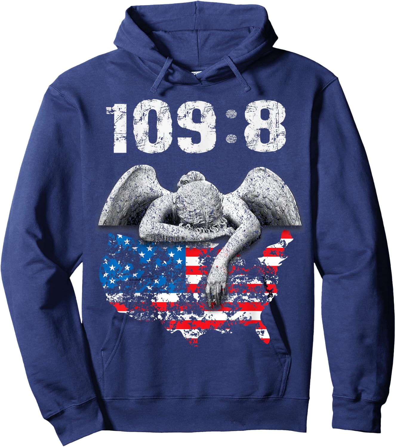 Psalm 109:8 KJV Bible Verse Shirt NIV with Angel and USA Hoodie - Hoodie | Navy
