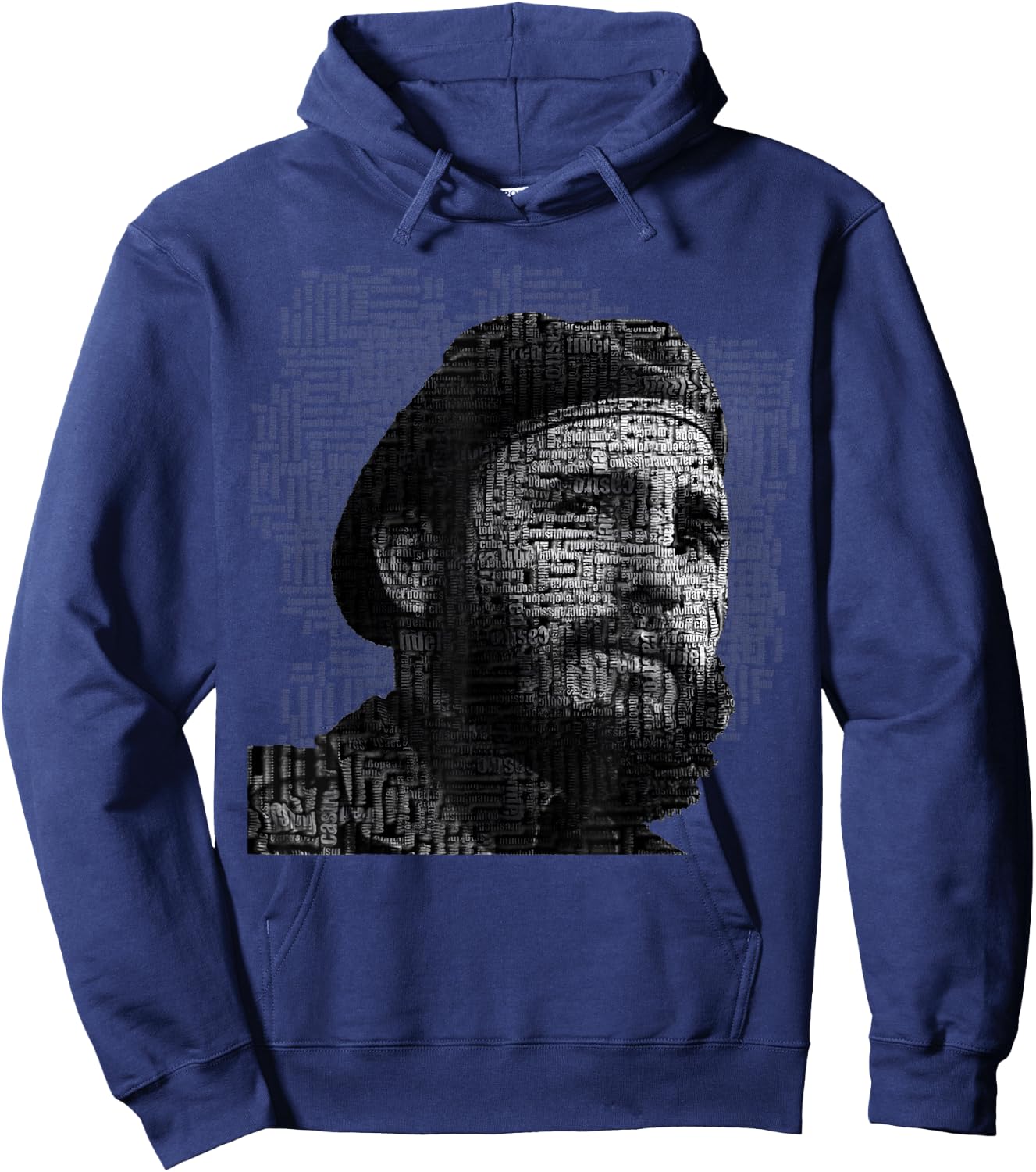 Distractful Fidel Castro - Black, , Adult, Modern, Cuban Revolutionary, Short Sleeve, , Casual, People, Size: Small Hoodie - Hoodie | Navy