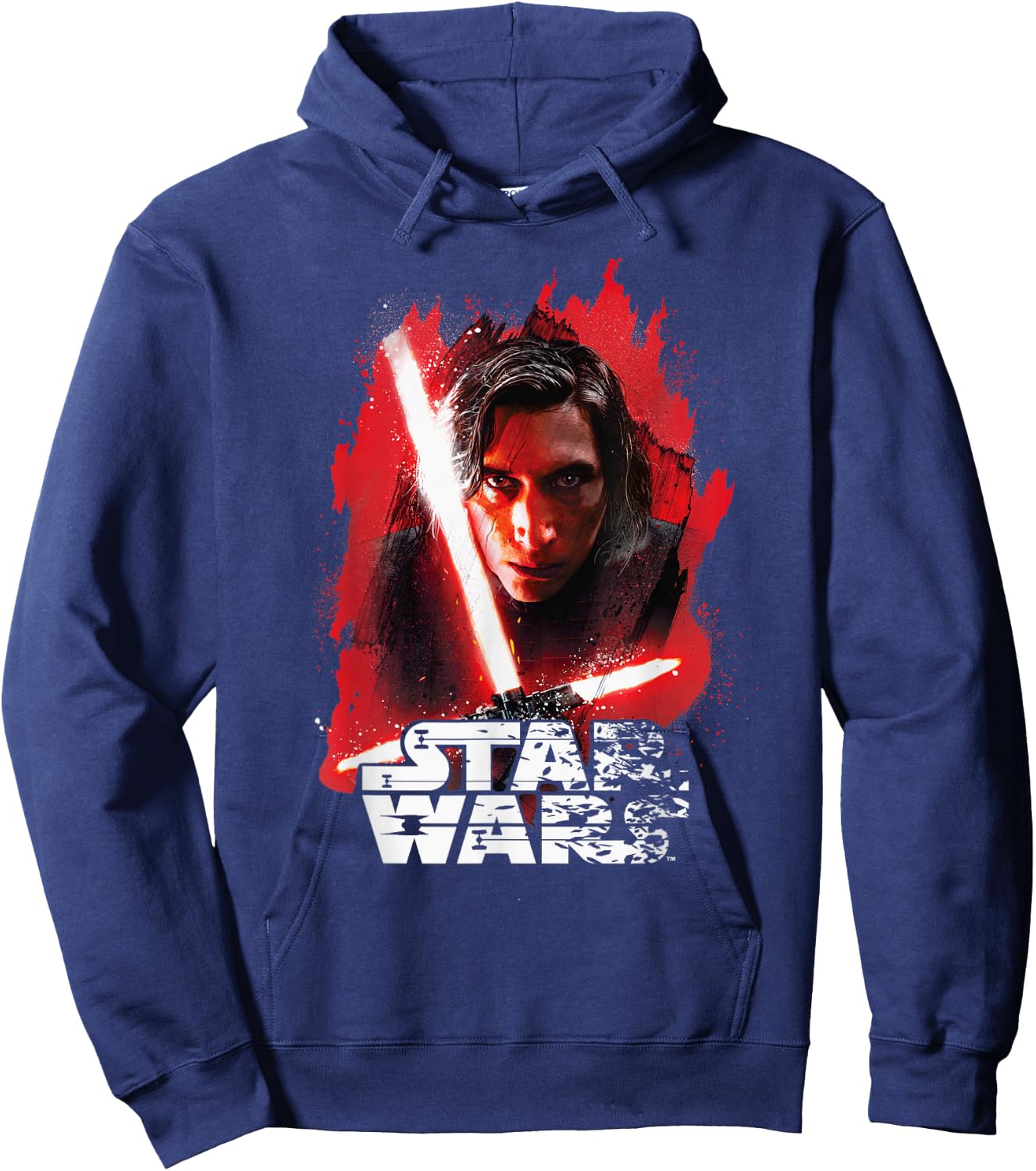Star Wars Last Jedi Kylo Ren Paint Portrait Graphic Hoodie - Hoodie | Navy