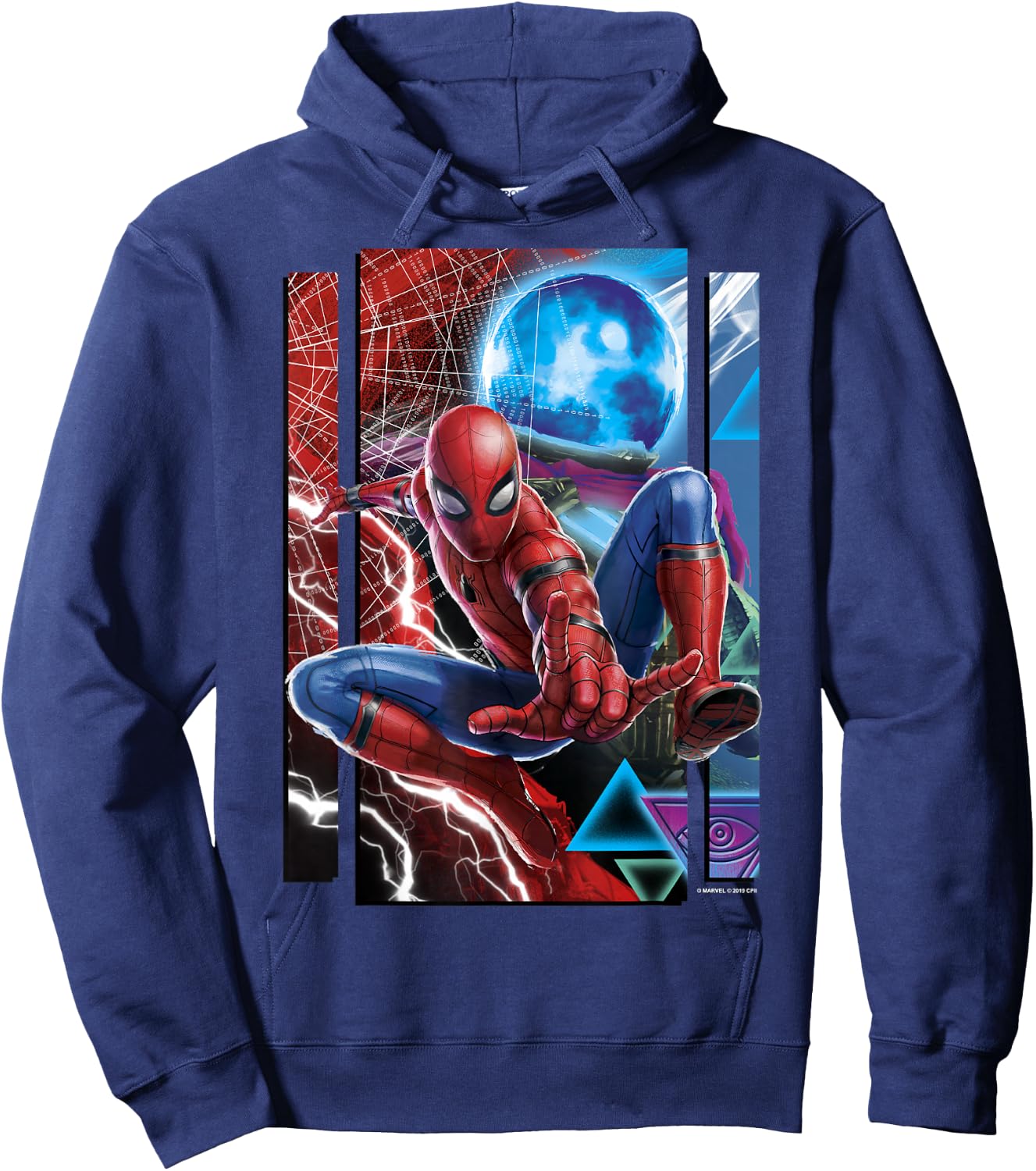 Marvel Spider-Man Far from Home Mysterio and Spidey Portrait Hoodie - Hoodie | Navy