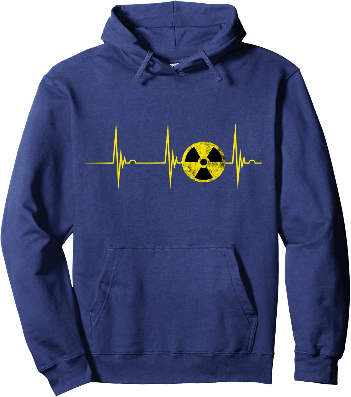 Nuclear Radiation Heartbeat EKG Pulse Fallout Symbol Sign Hoodie - Hoodie | Navy